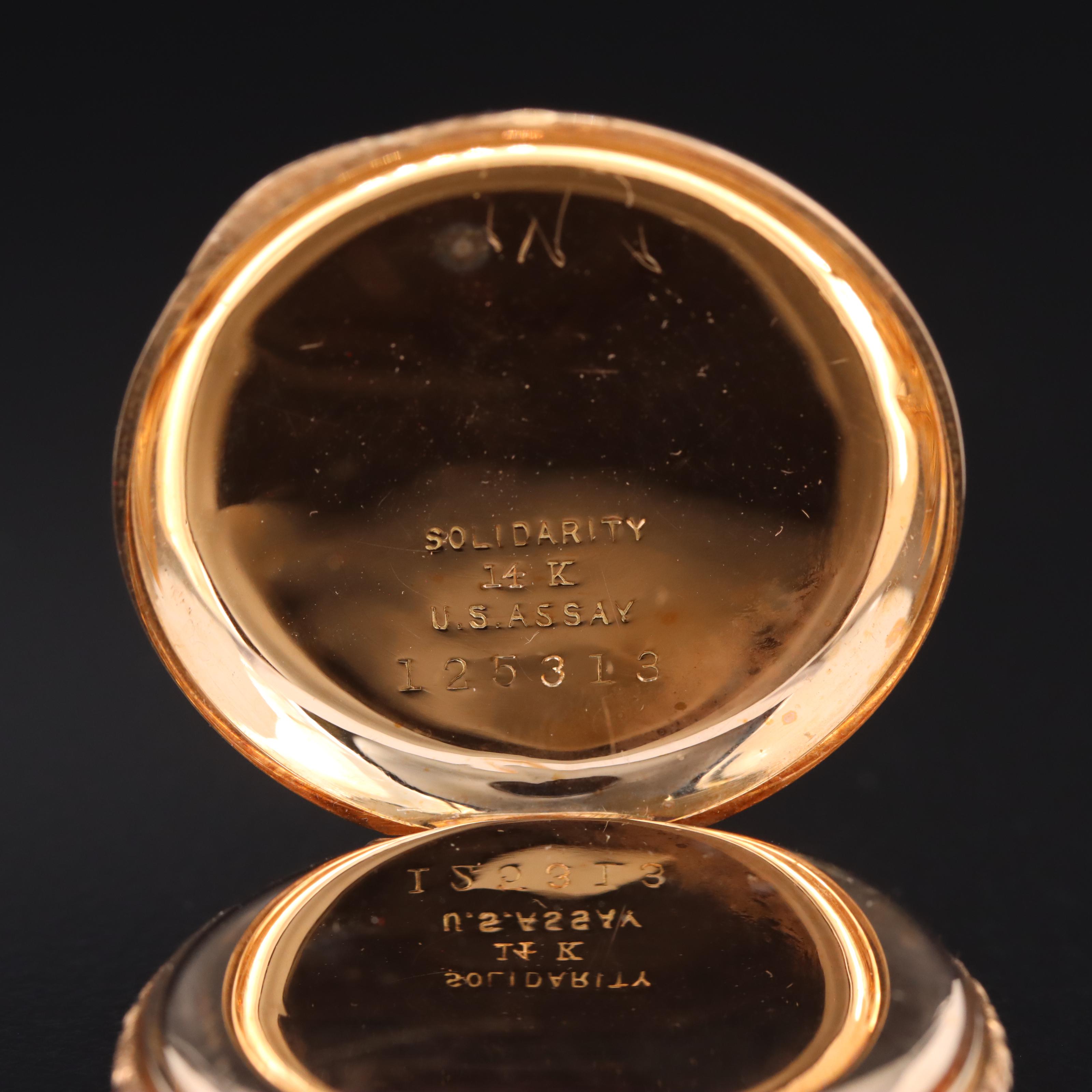 1899 14K Hampden Hunting Case Pocket Watch with 10K Chain