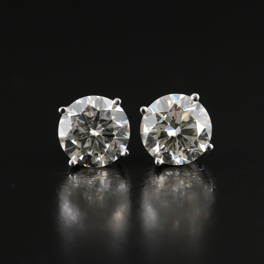 Platinum 1.73 CTW Lab Grown Diamond Stud Earrings