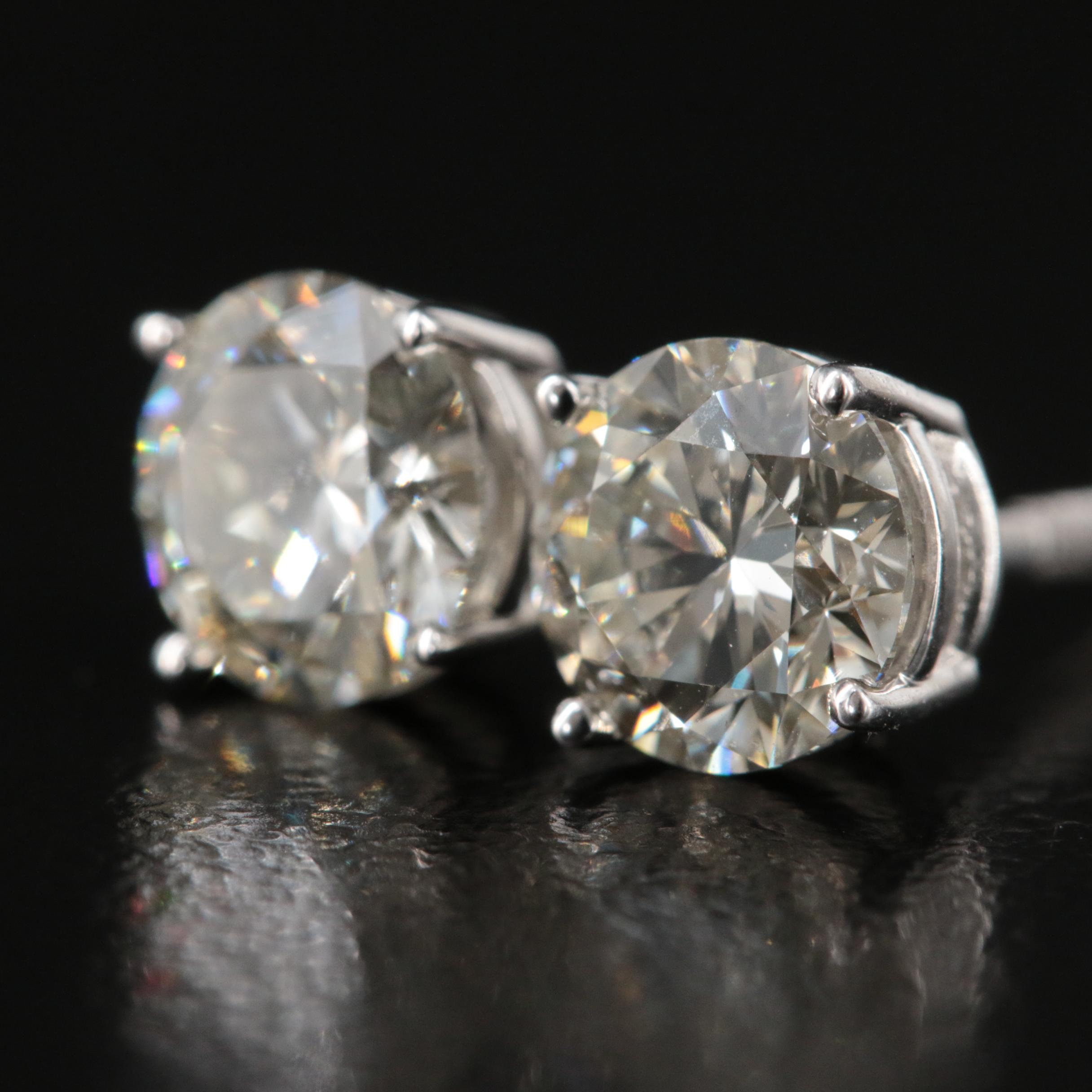 Platinum 1.73 CTW Lab Grown Diamond Stud Earrings