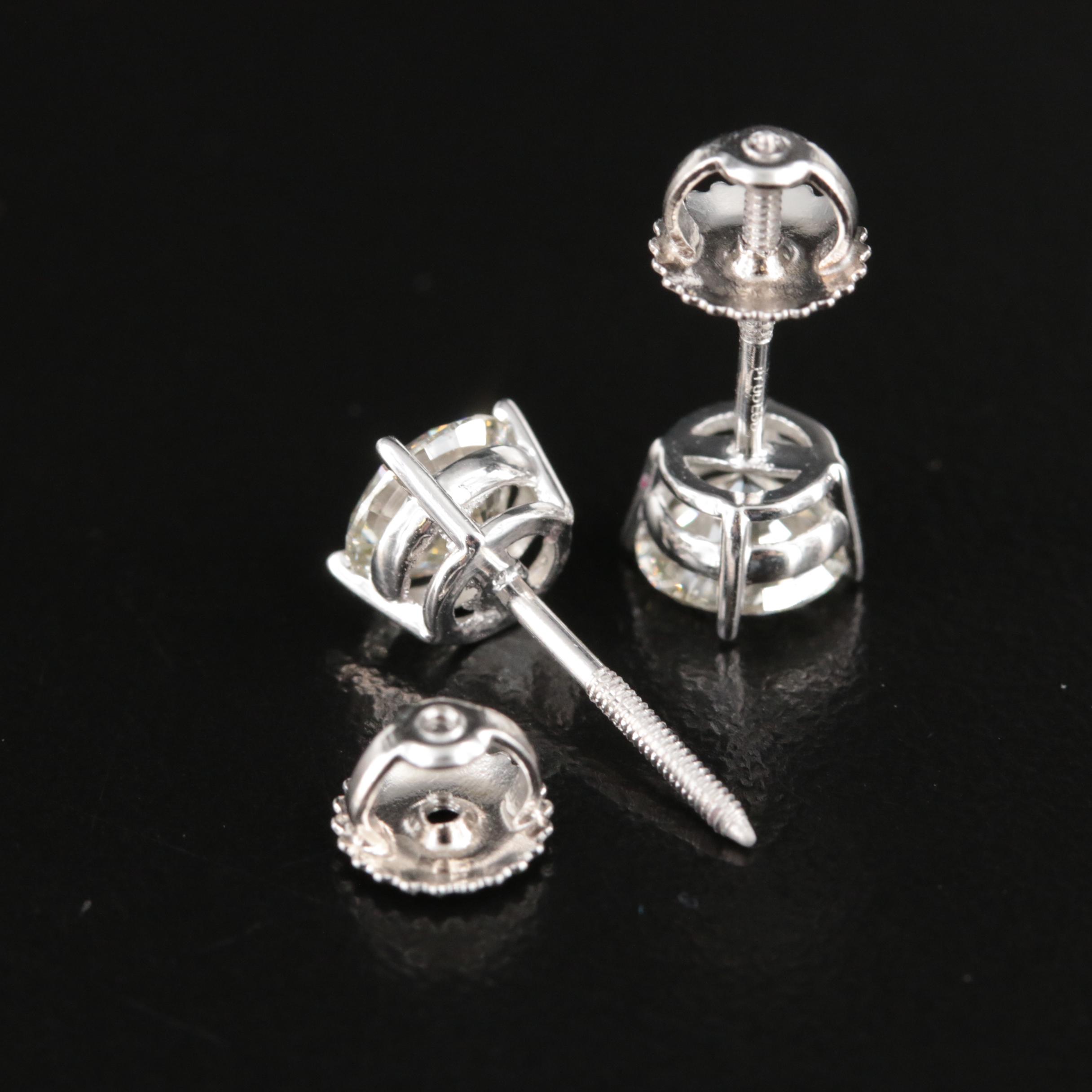 Platinum 1.73 CTW Lab Grown Diamond Stud Earrings