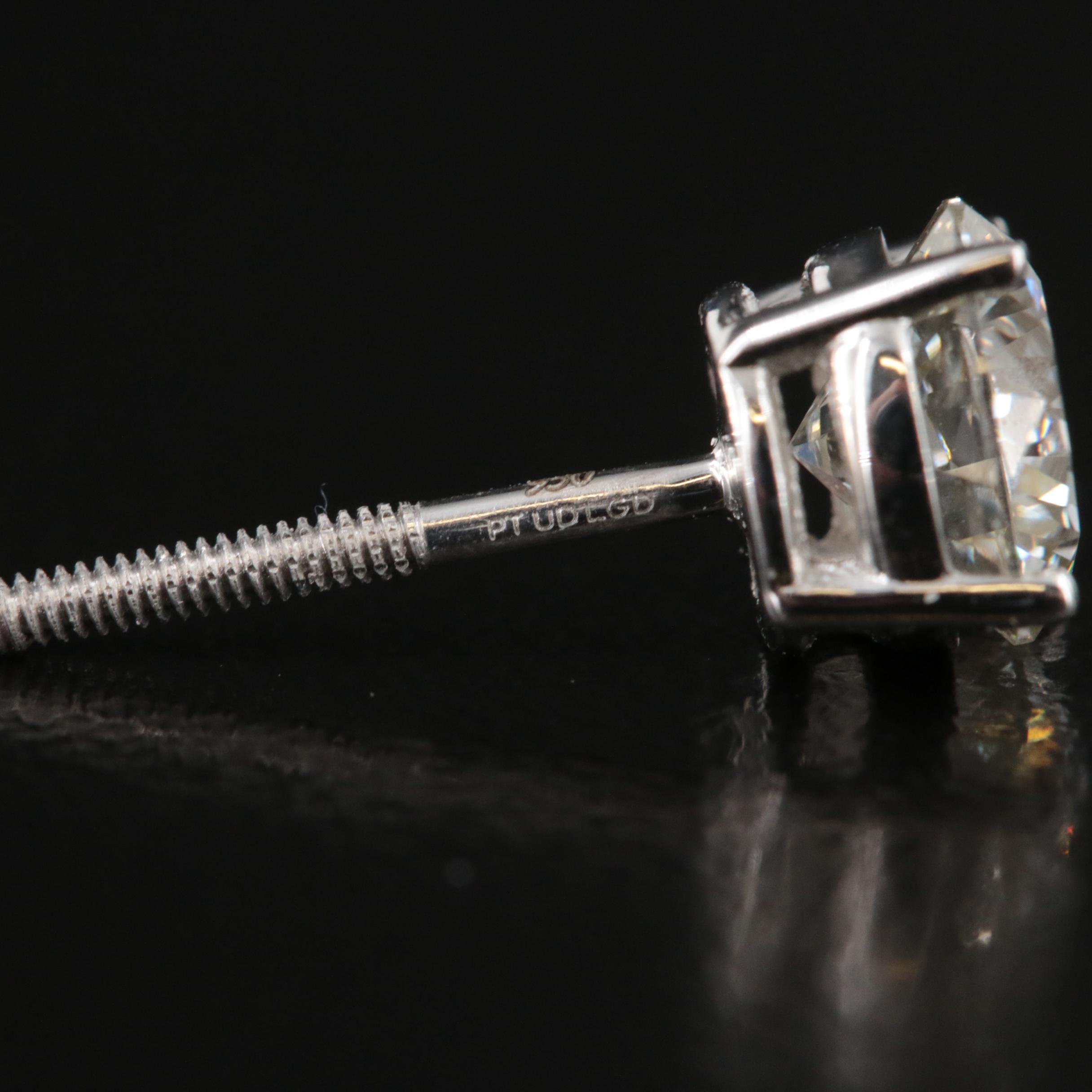 Platinum 1.73 CTW Lab Grown Diamond Stud Earrings