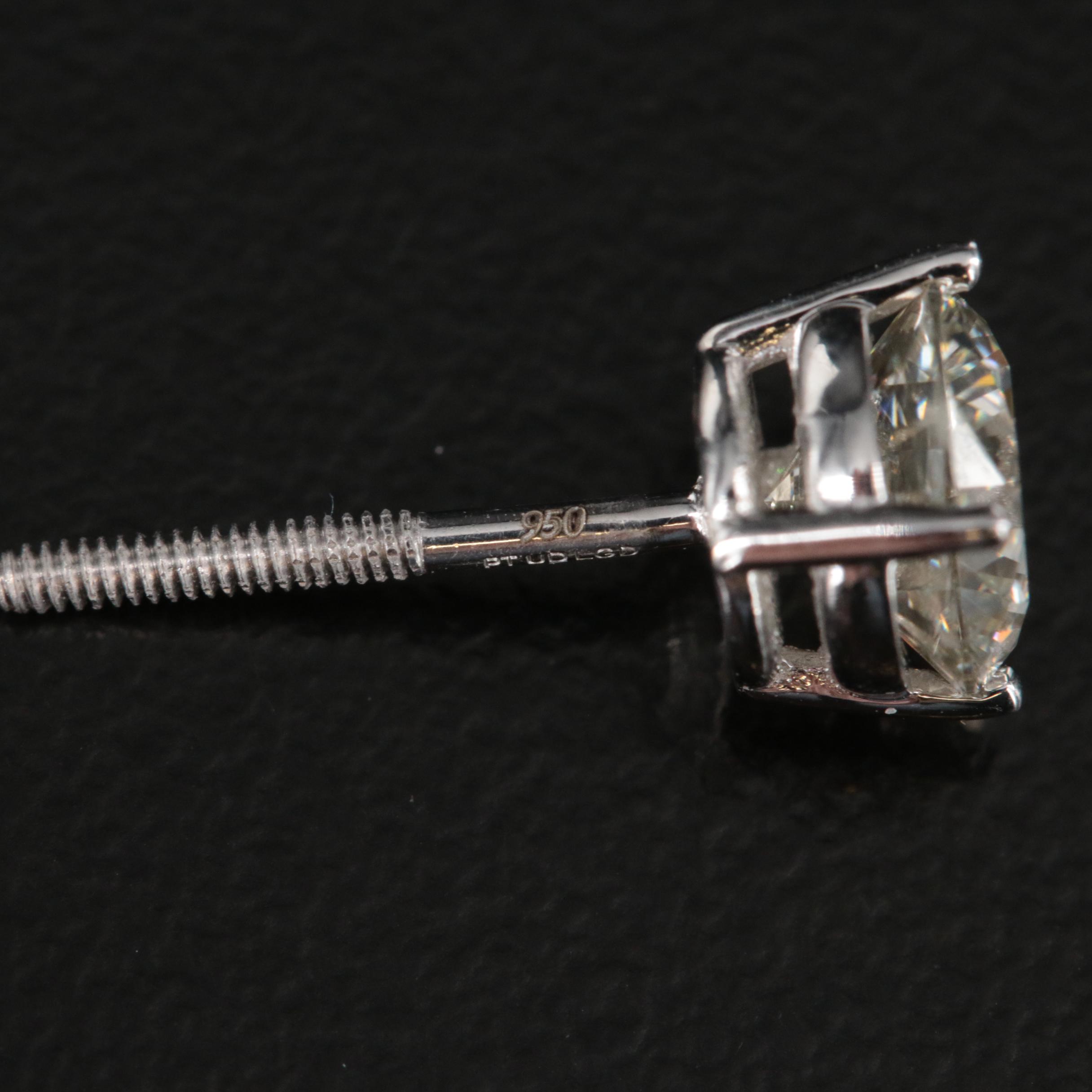 Platinum 1.73 CTW Lab Grown Diamond Stud Earrings