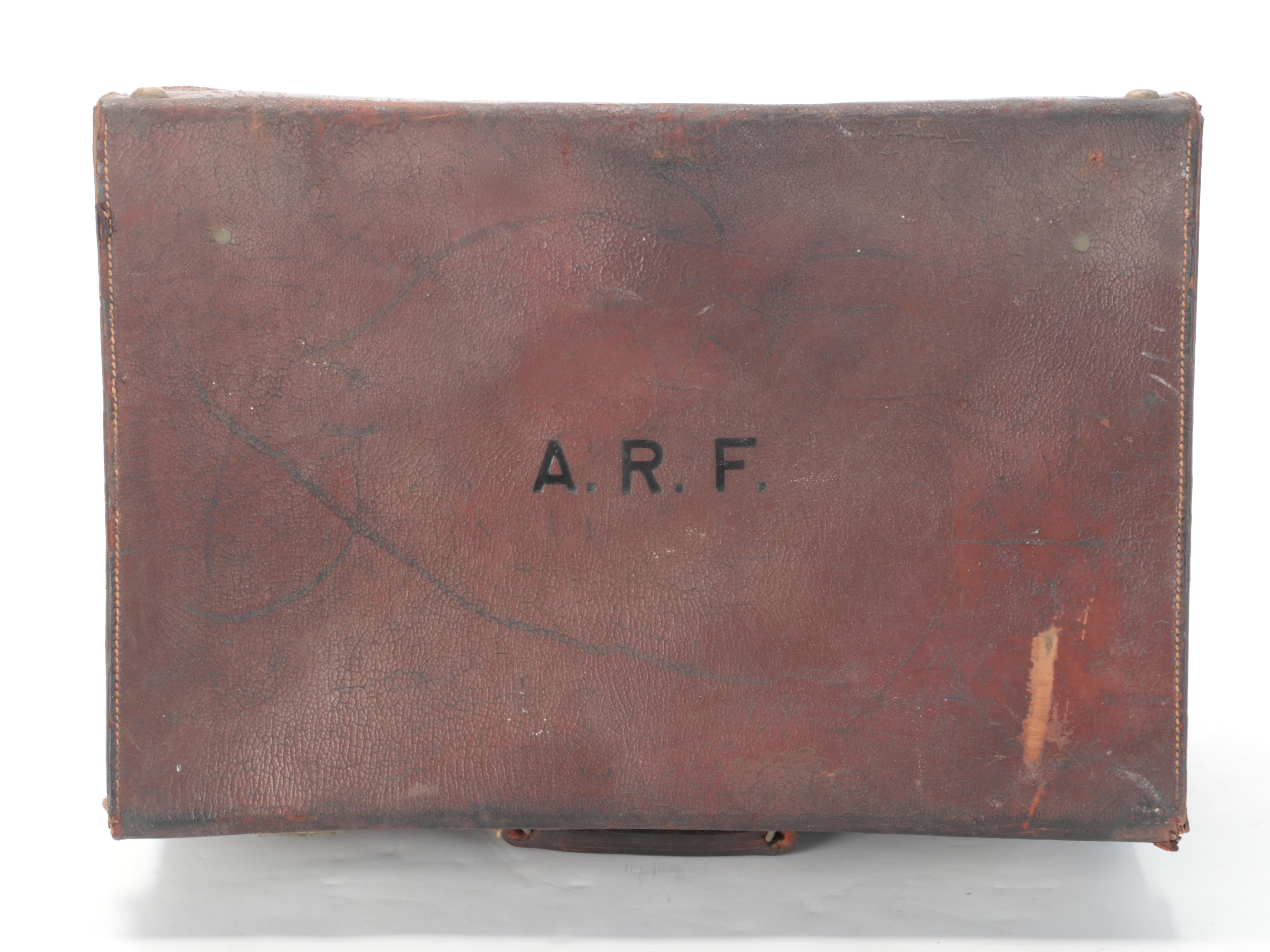 Norddeutscher Lloyd Leather Trunk, Early to Mid 20th Century