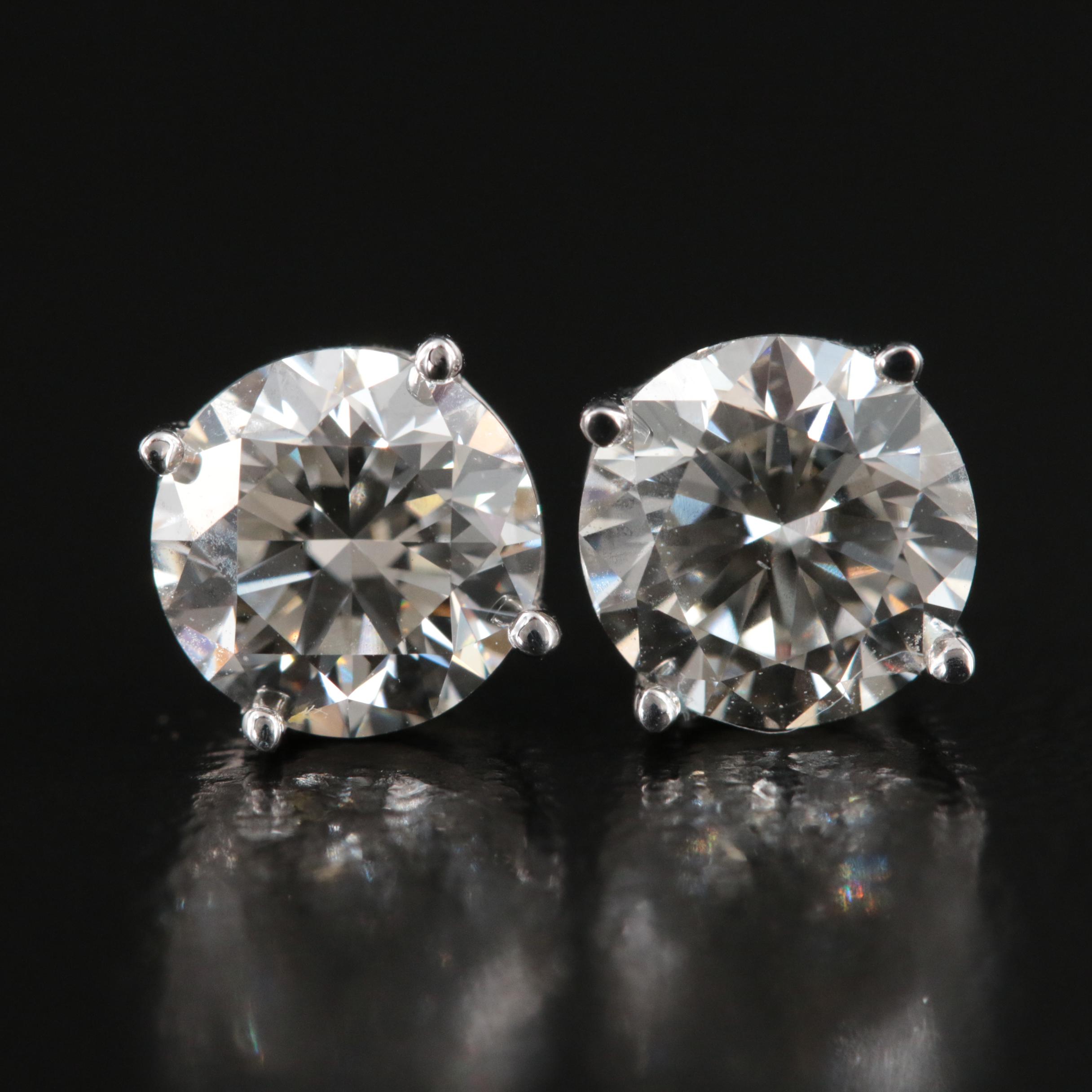 Platinum 1.52 CTW Lab Grown Diamond Stud Earrings