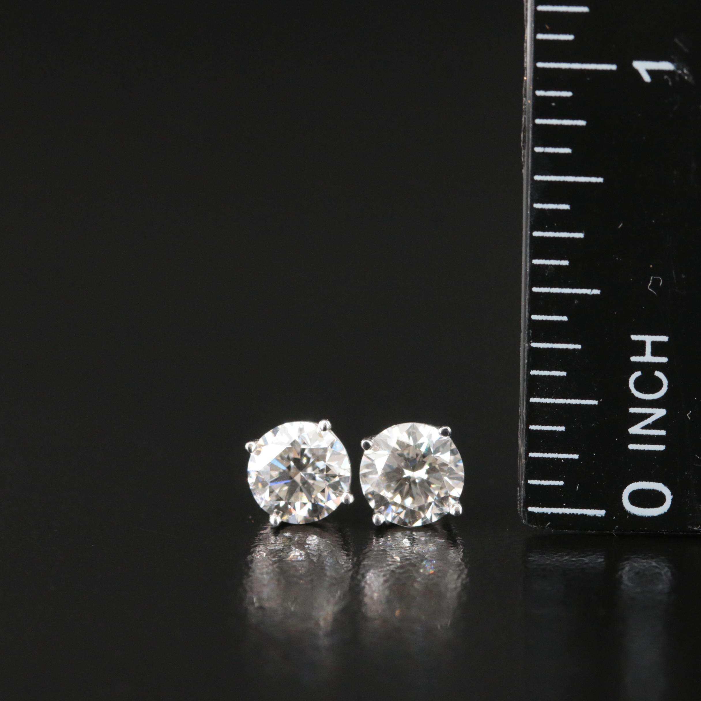 Platinum 1.52 CTW Lab Grown Diamond Stud Earrings