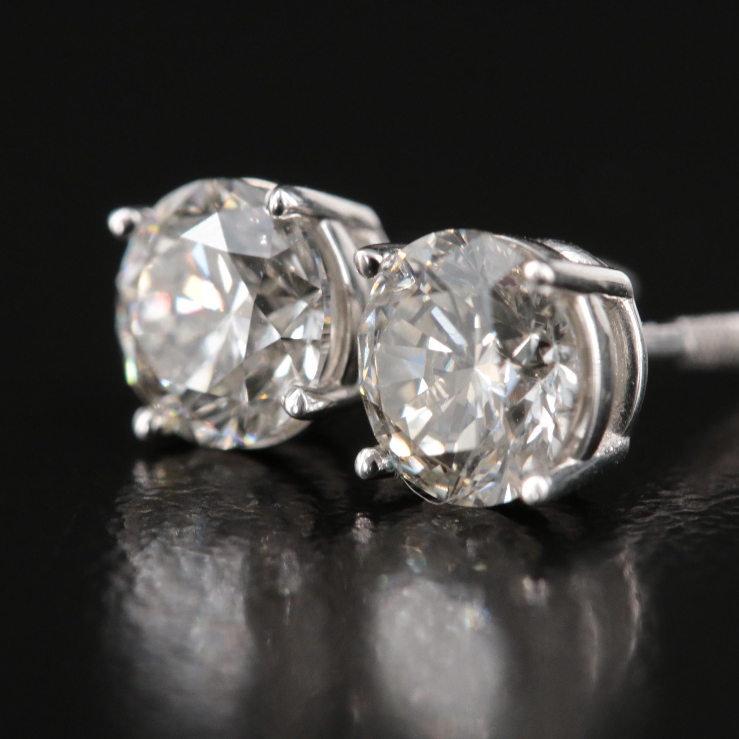 Platinum 1.52 CTW Lab Grown Diamond Stud Earrings