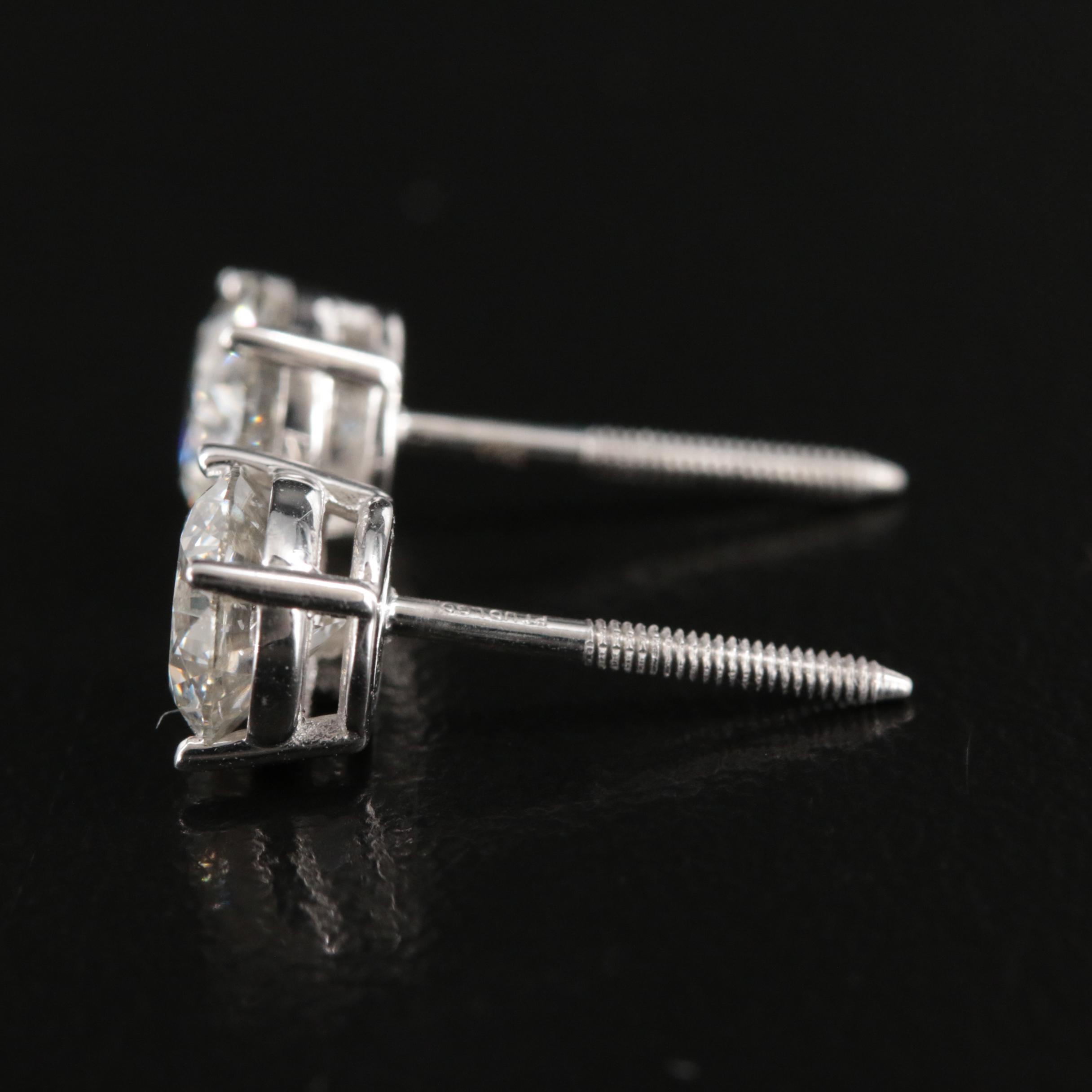 Platinum 1.52 CTW Lab Grown Diamond Stud Earrings