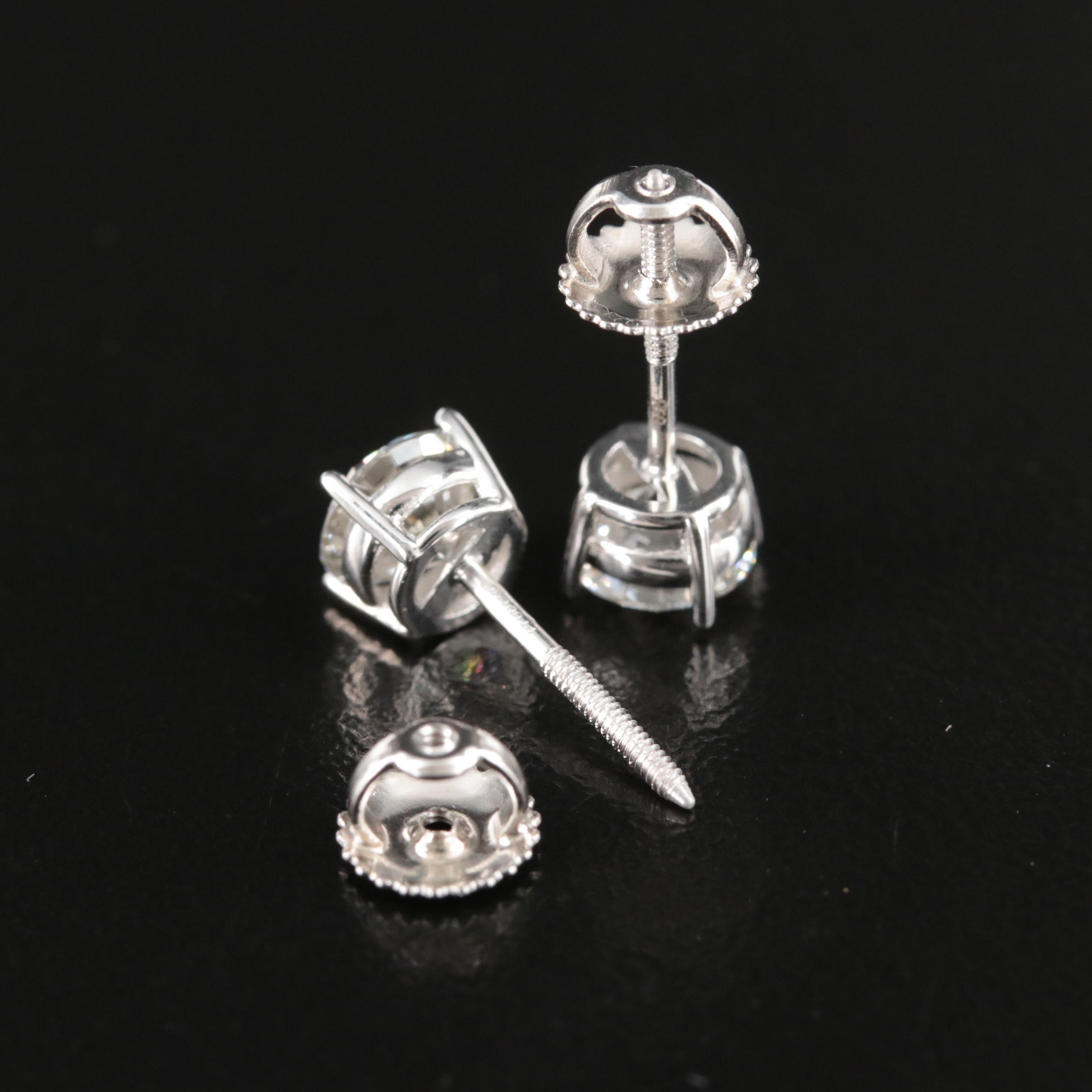 Platinum 1.52 CTW Lab Grown Diamond Stud Earrings