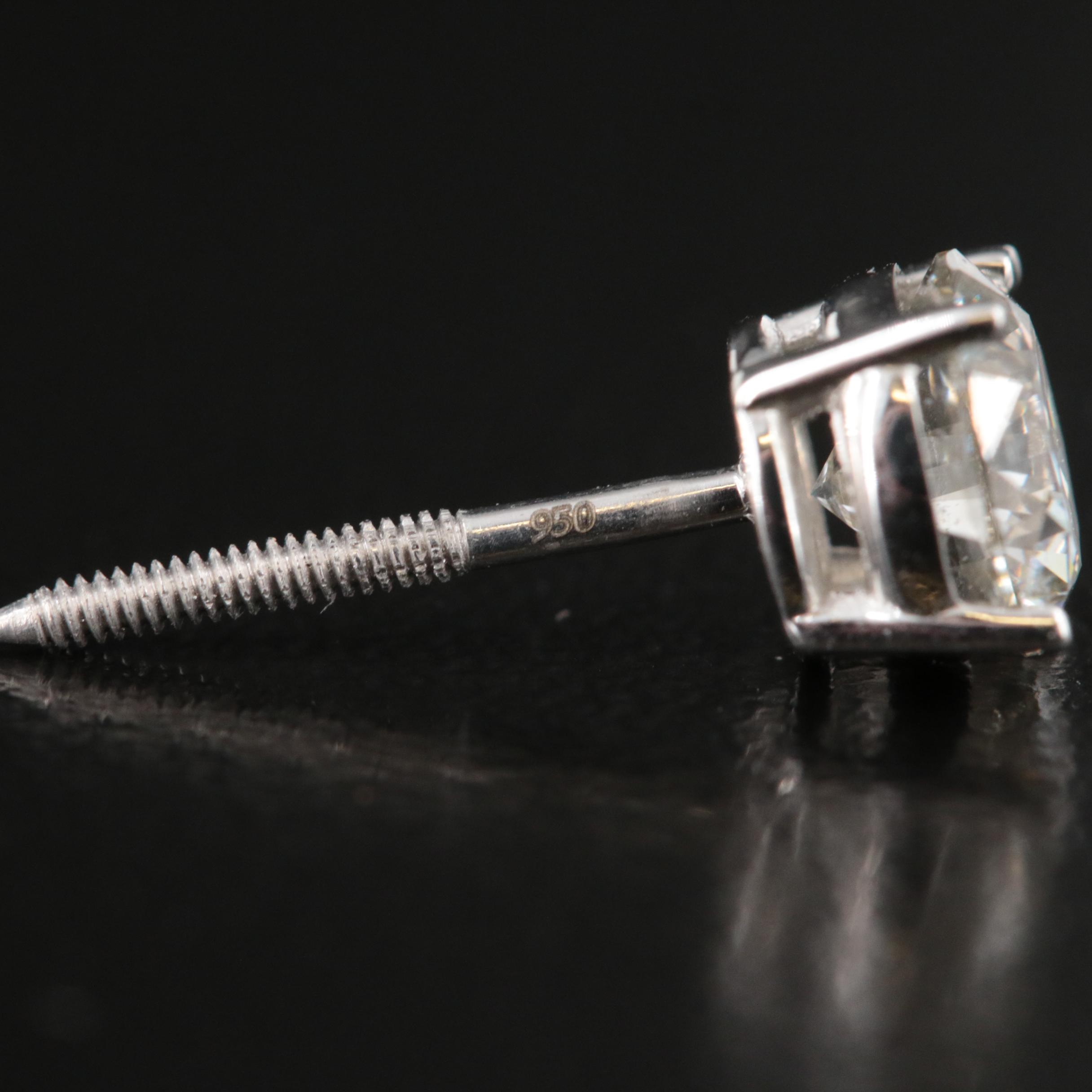 Platinum 1.52 CTW Lab Grown Diamond Stud Earrings