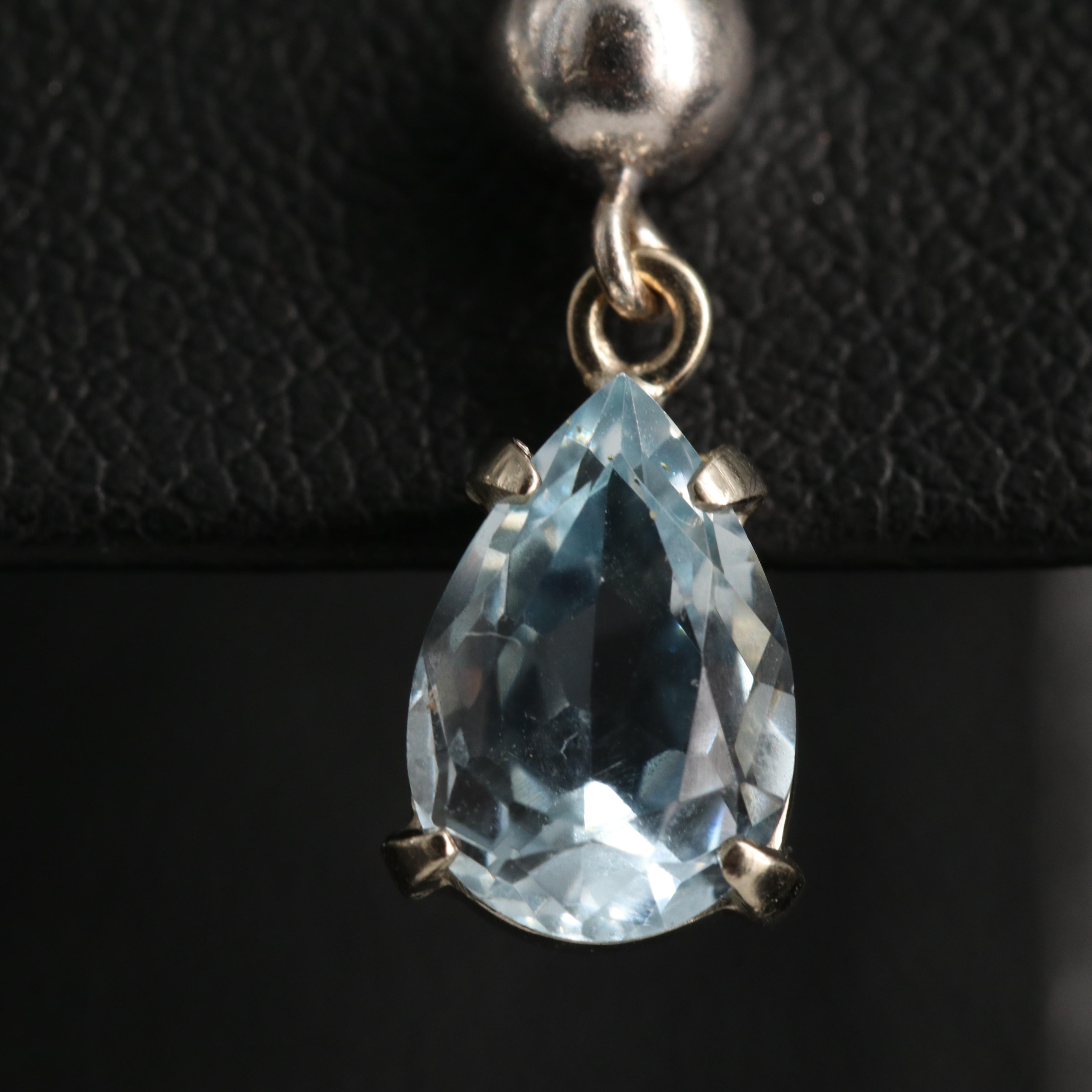 14K Aquamarine Teardrop Earrings