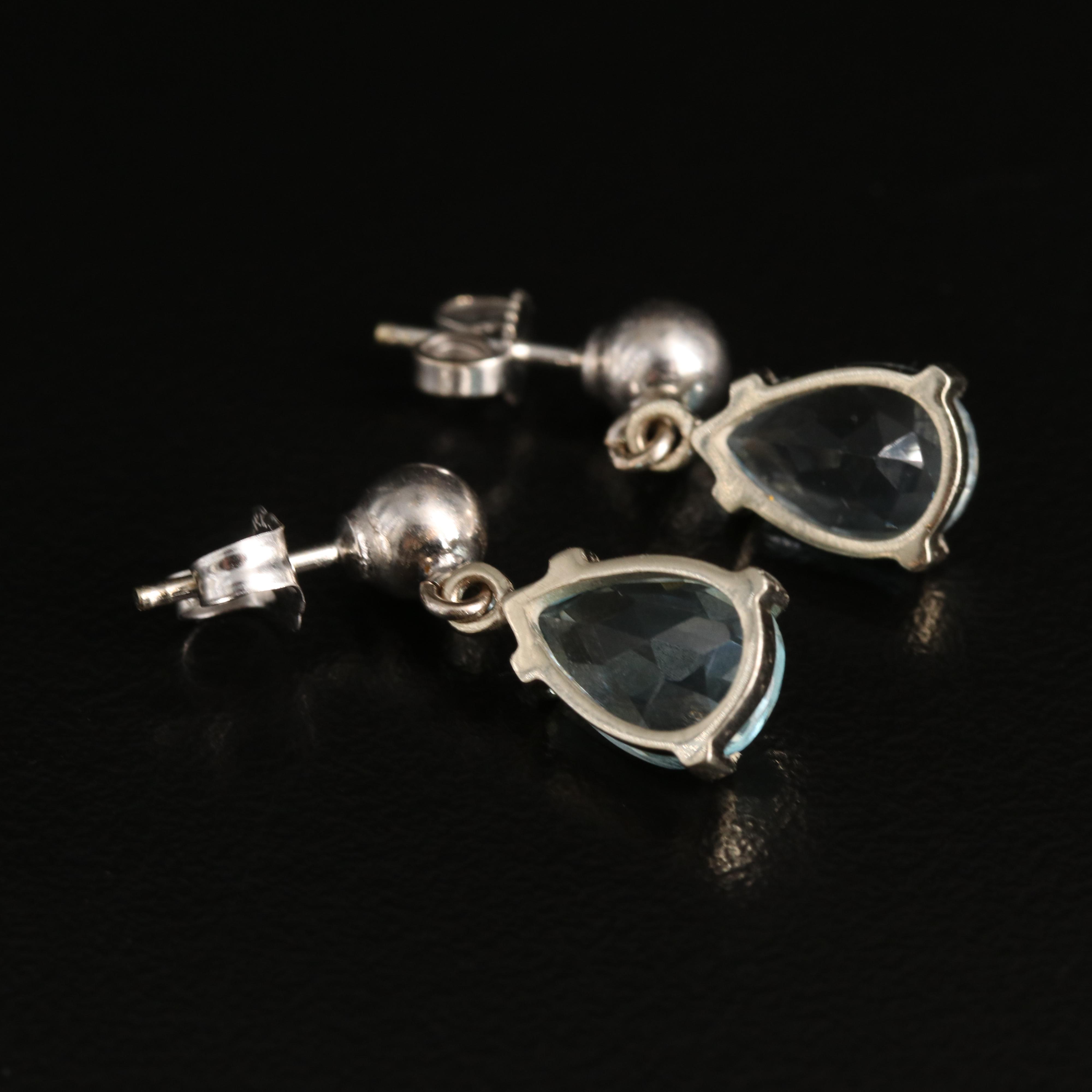 14K Aquamarine Teardrop Earrings
