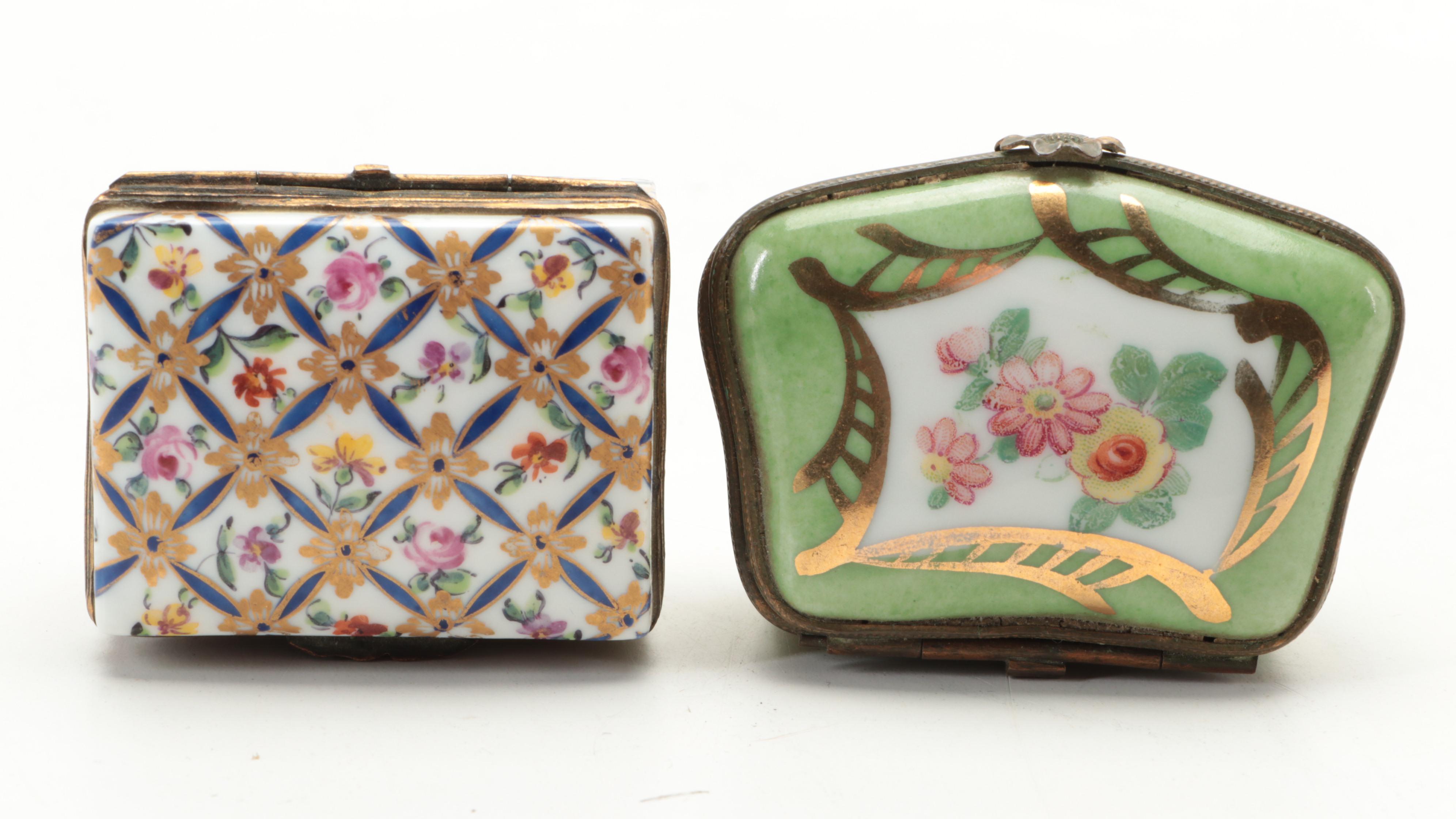 Luneville with Other French Porcelain Vanity Boxes