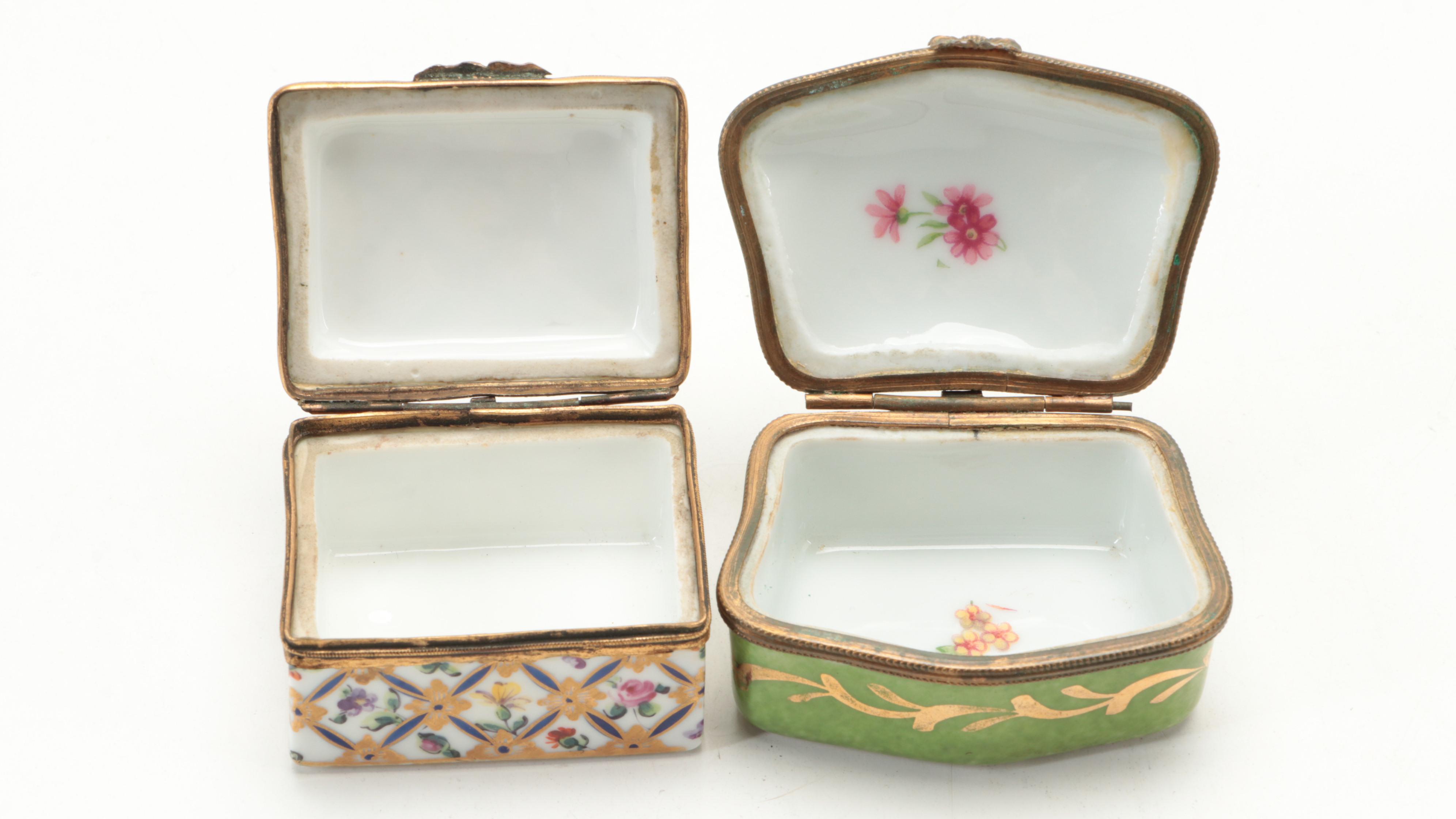 Luneville with Other French Porcelain Vanity Boxes