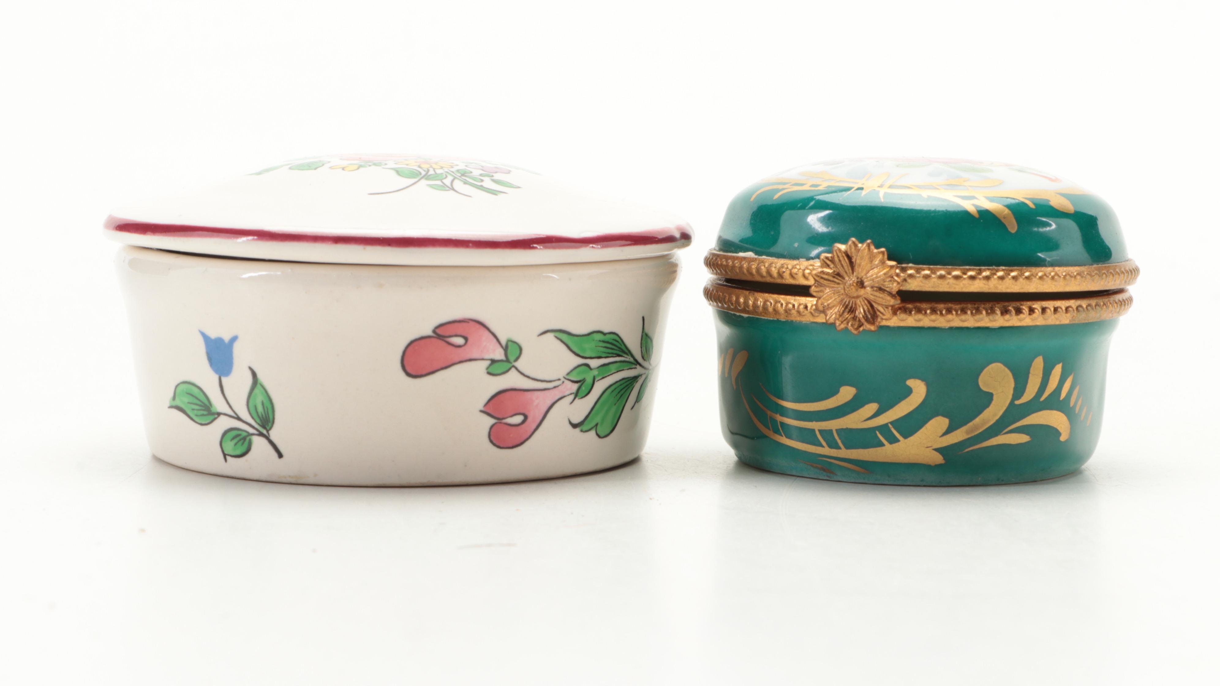 Luneville with Other French Porcelain Vanity Boxes