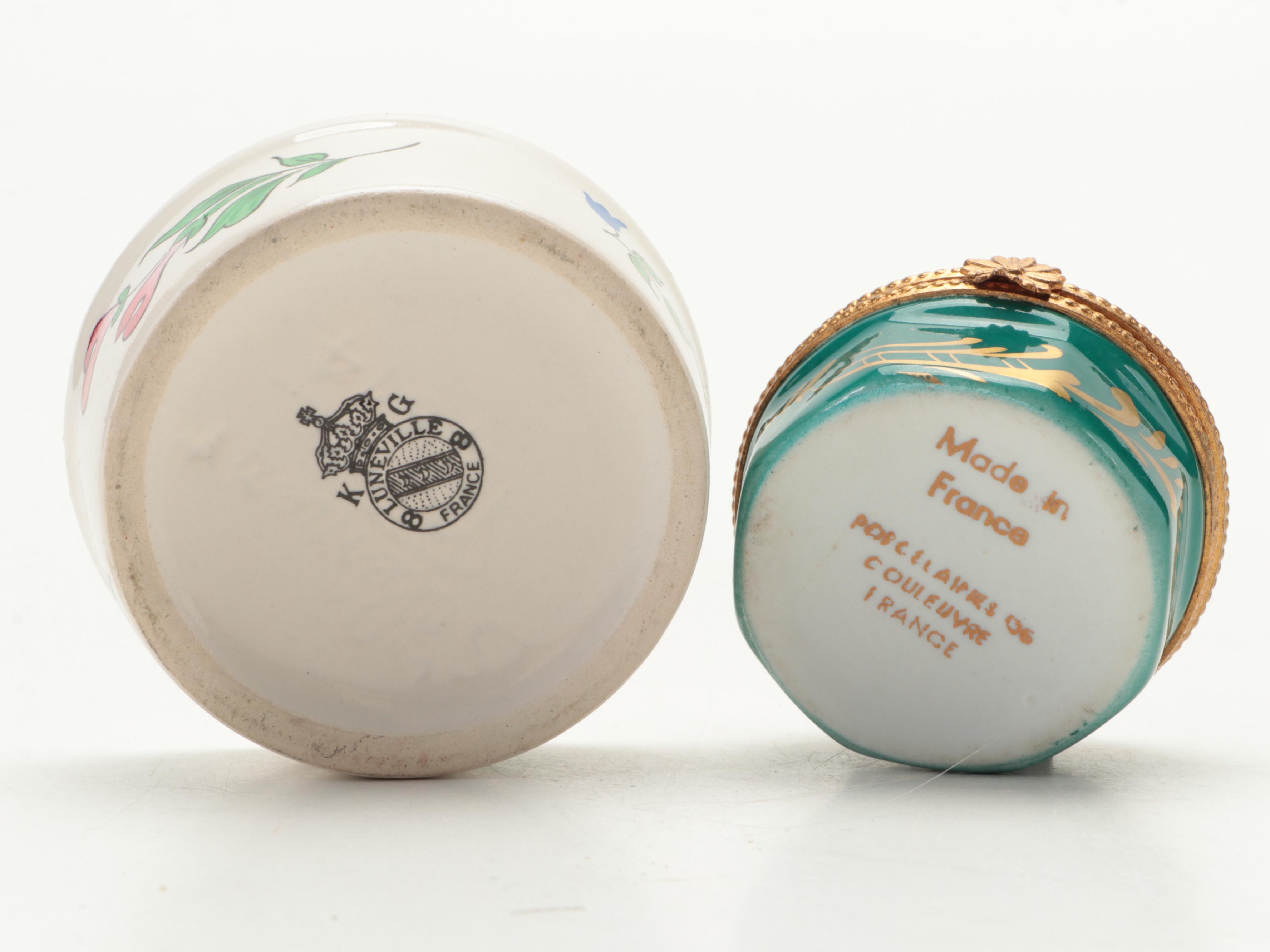 Luneville with Other French Porcelain Vanity Boxes