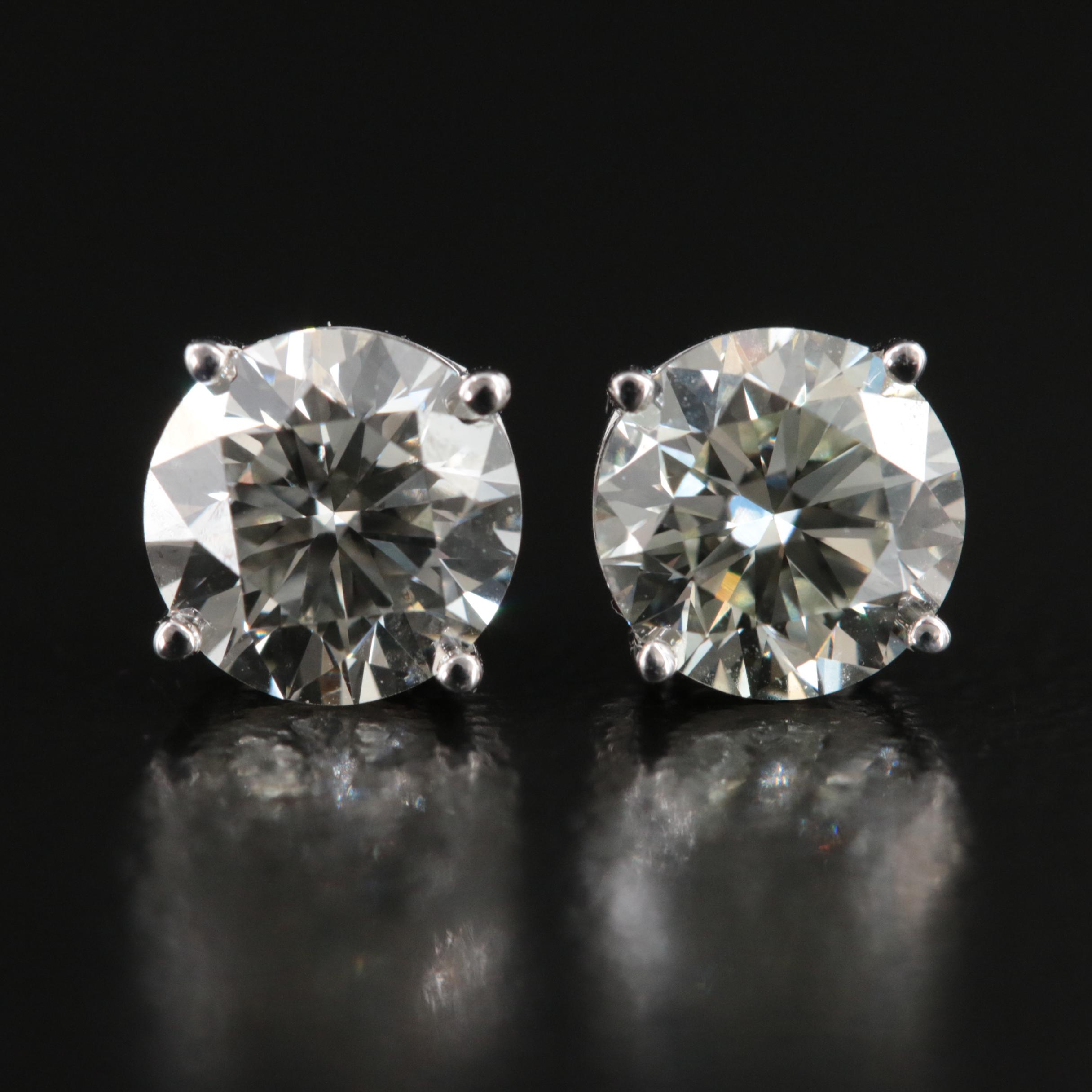 Platinum 1.61 CTW Lab Grown Diamond Stud Earrings