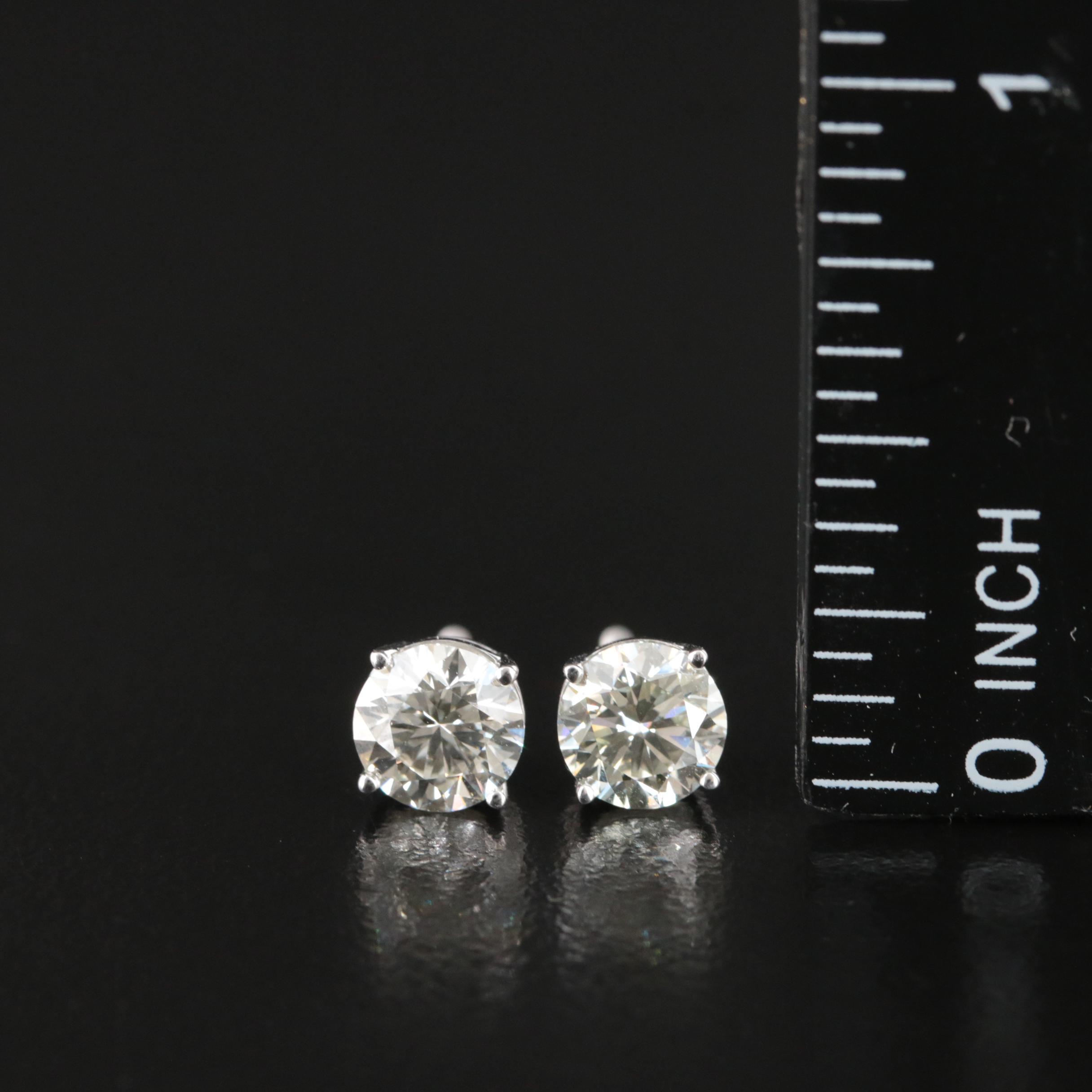 Platinum 1.61 CTW Lab Grown Diamond Stud Earrings
