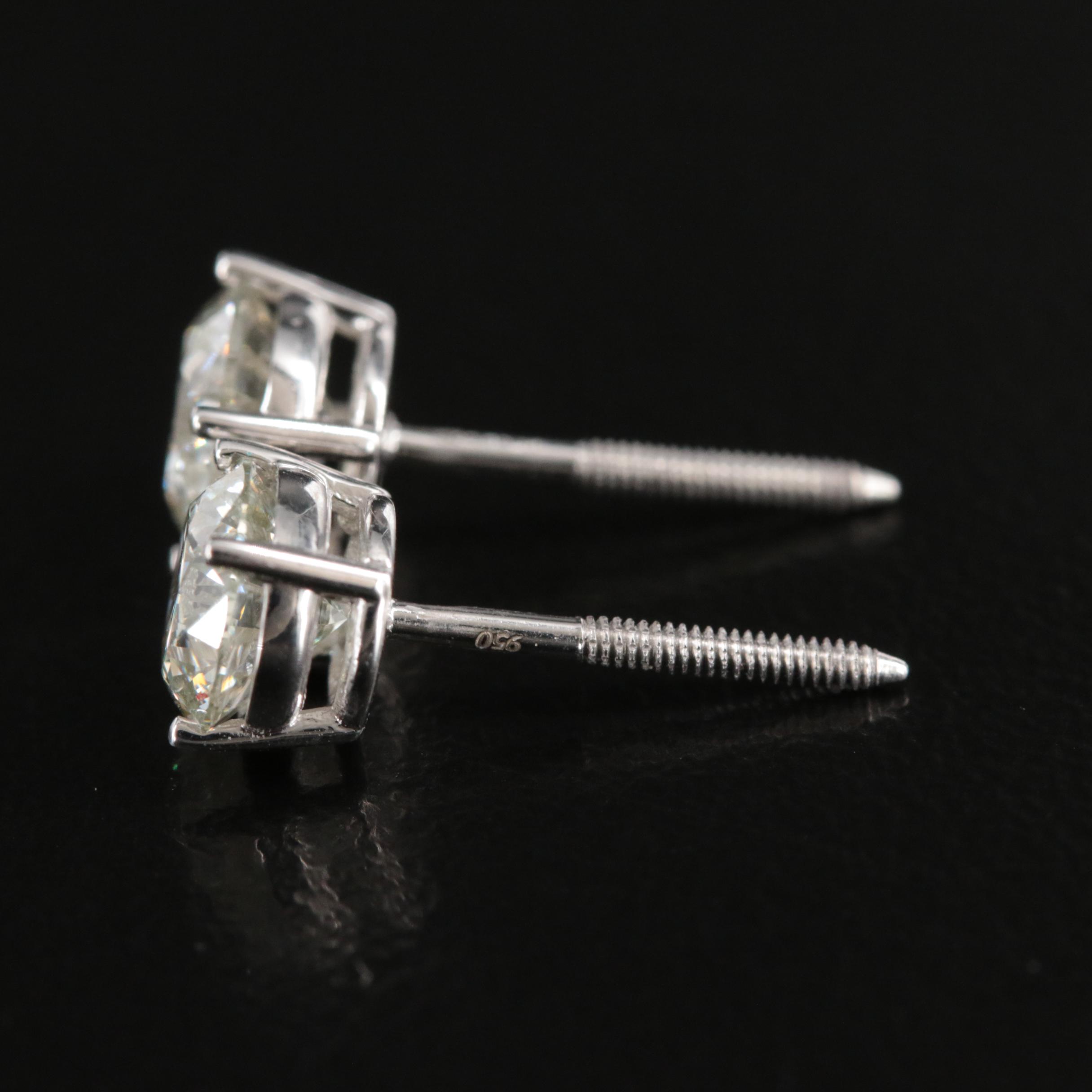 Platinum 1.61 CTW Lab Grown Diamond Stud Earrings