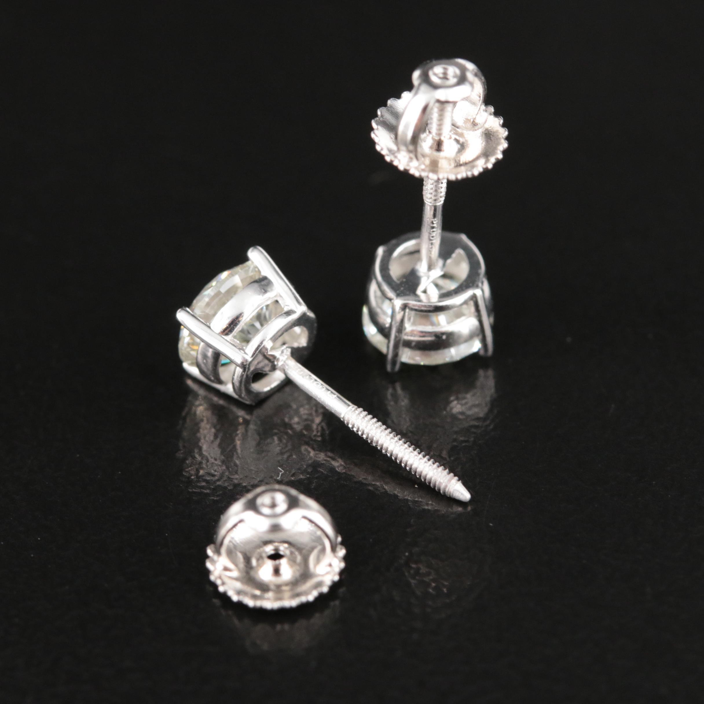 Platinum 1.61 CTW Lab Grown Diamond Stud Earrings