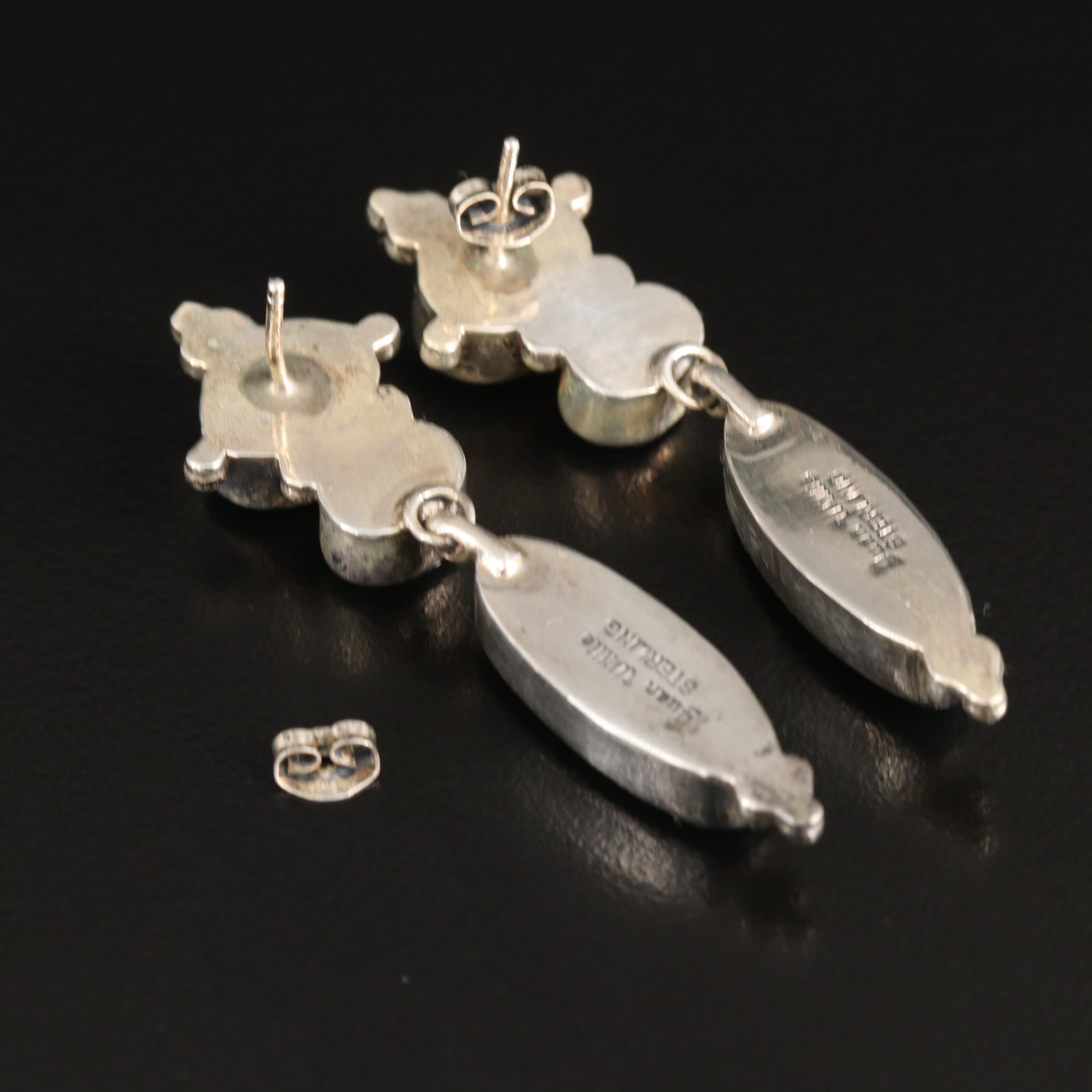 Juan Willie Navajo Diné Sterling Turquoise Earrings