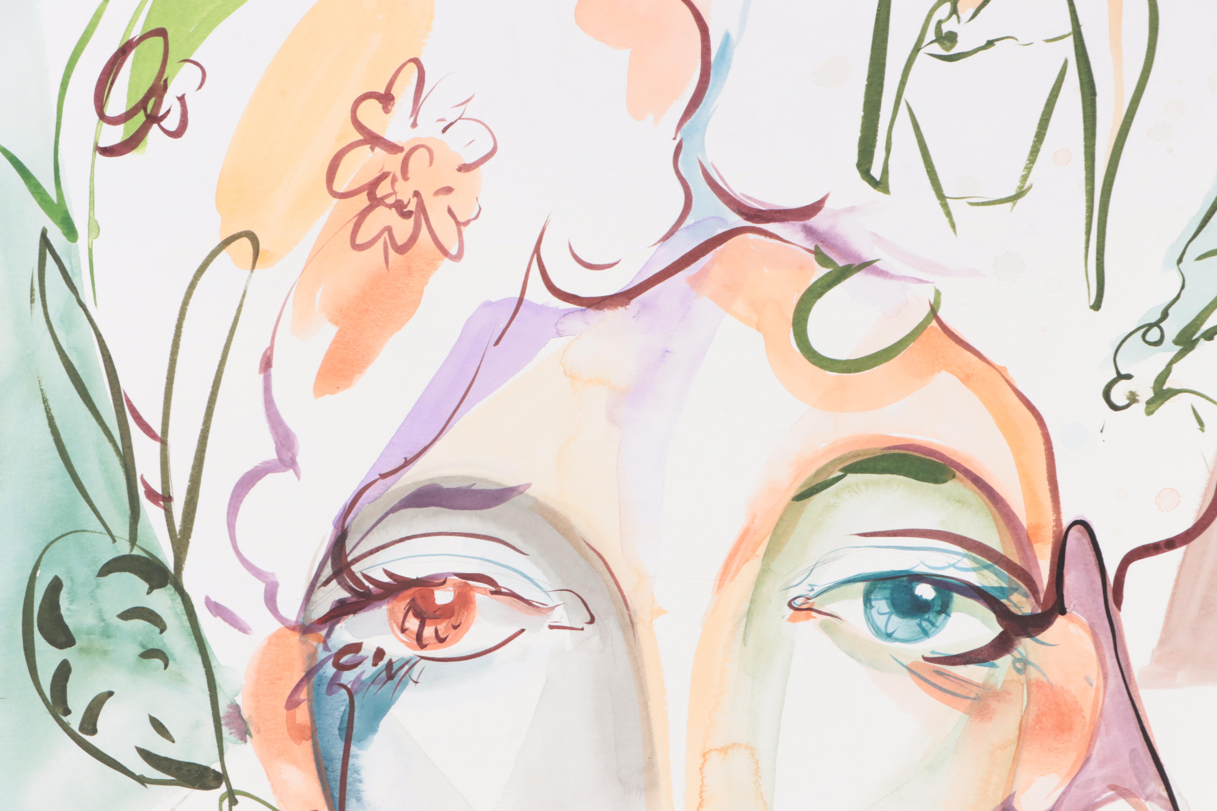 Dan Sabau Watercolor Painting "The Portrait Painter in The Studio," 2023