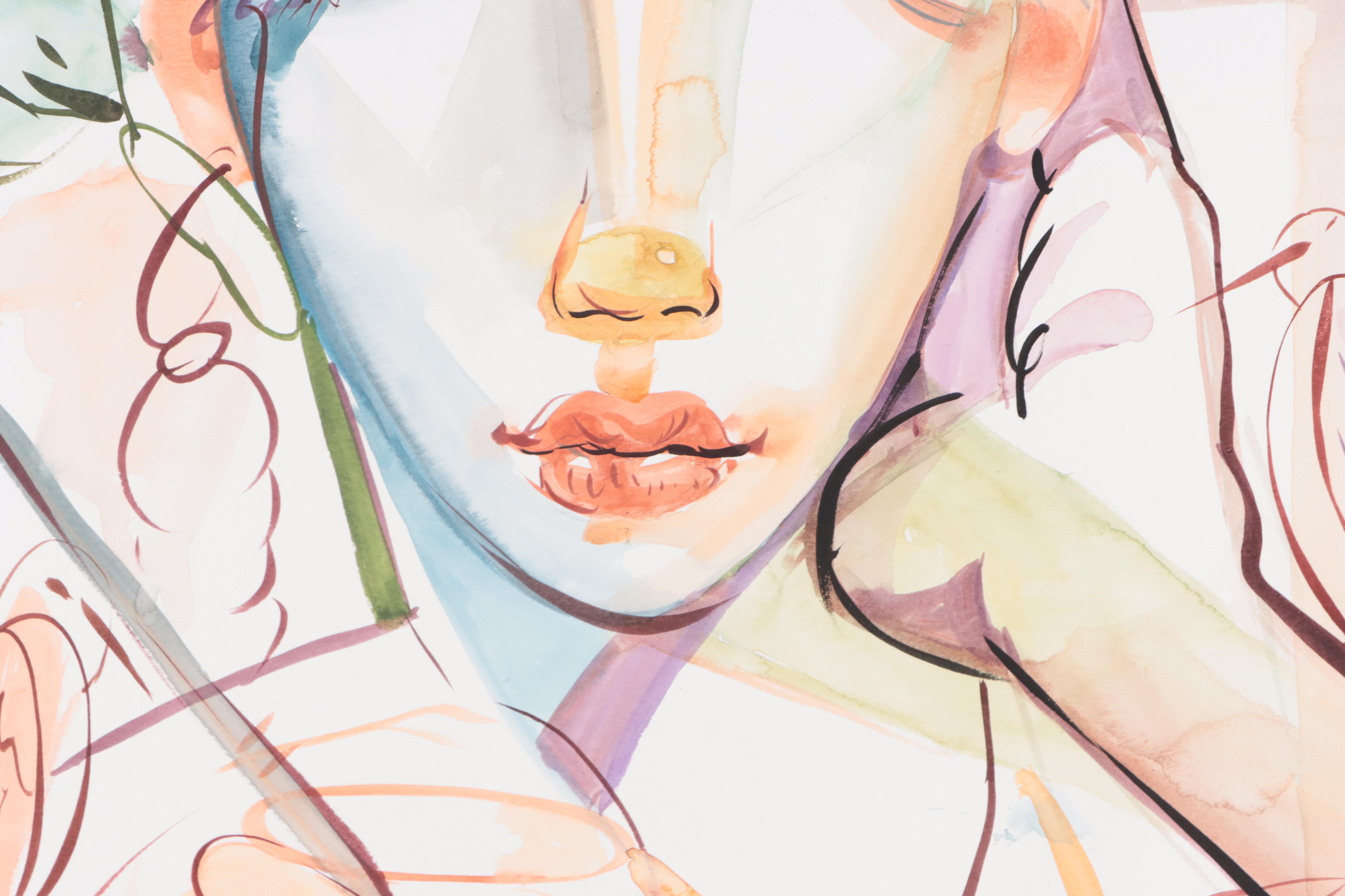 Dan Sabau Watercolor Painting "The Portrait Painter in The Studio," 2023