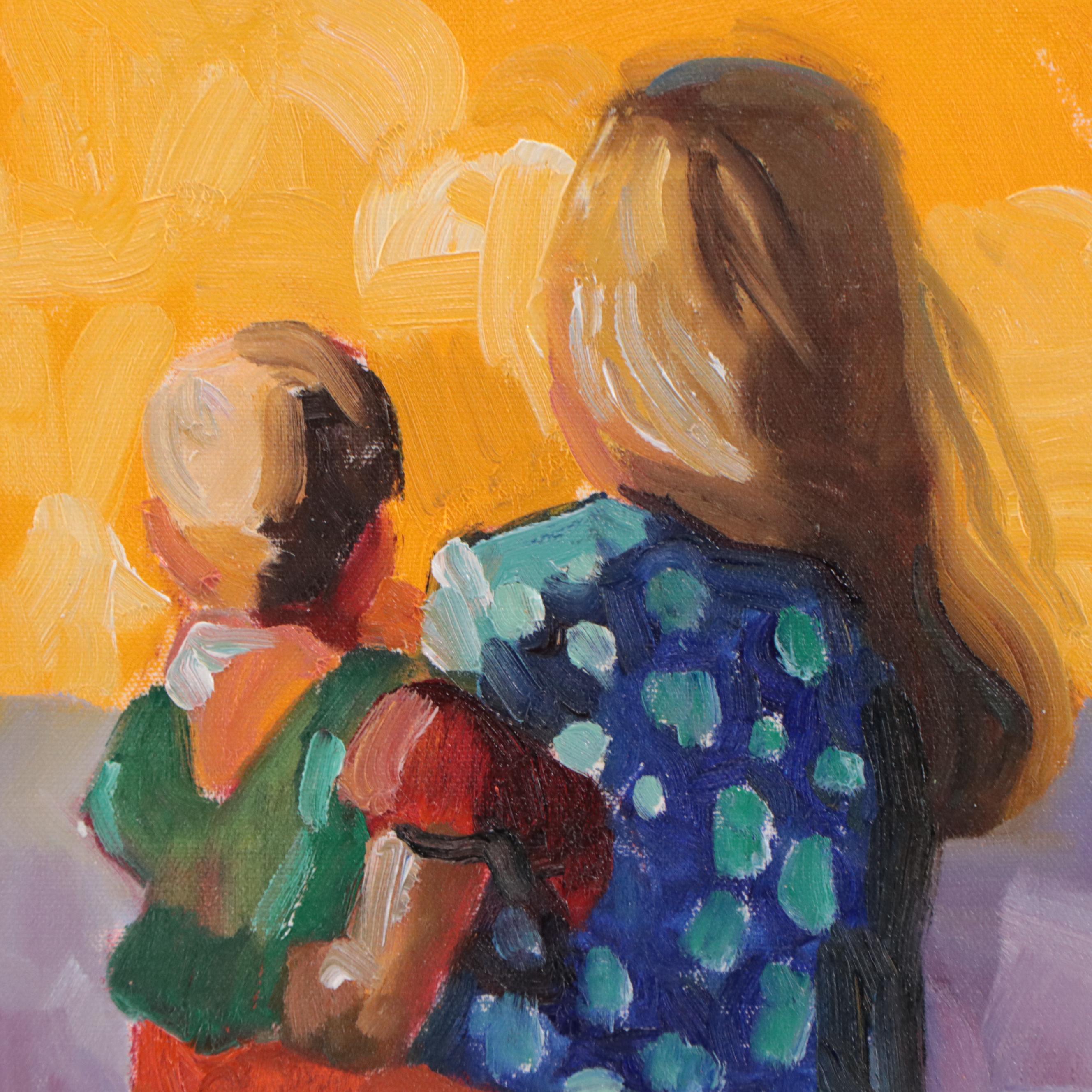 Sally Rosenbaum Oil Painting of Mother and Child, 21st Century