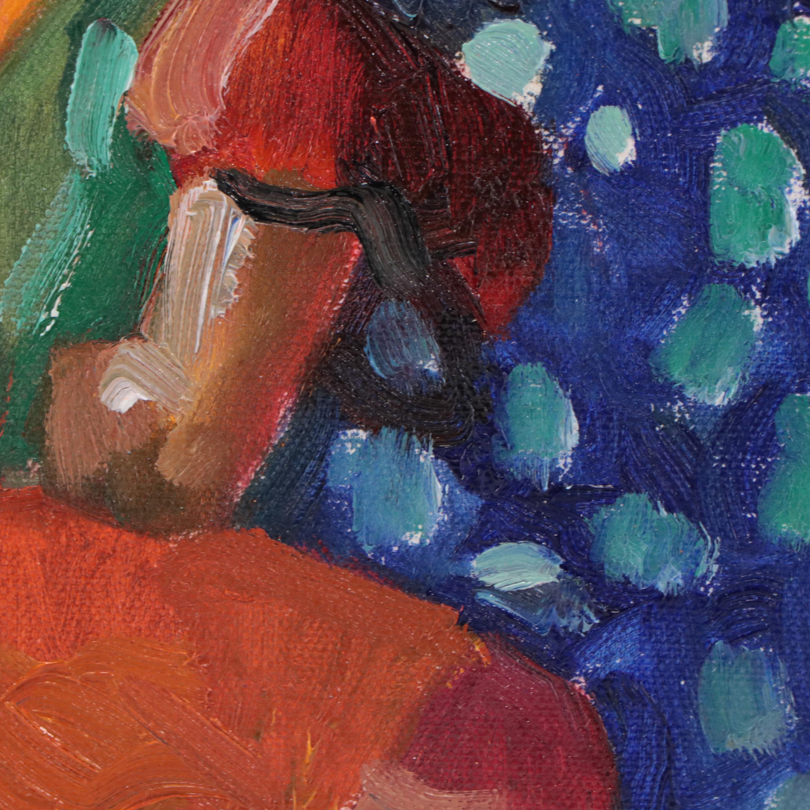 Sally Rosenbaum Oil Painting of Mother and Child, 21st Century