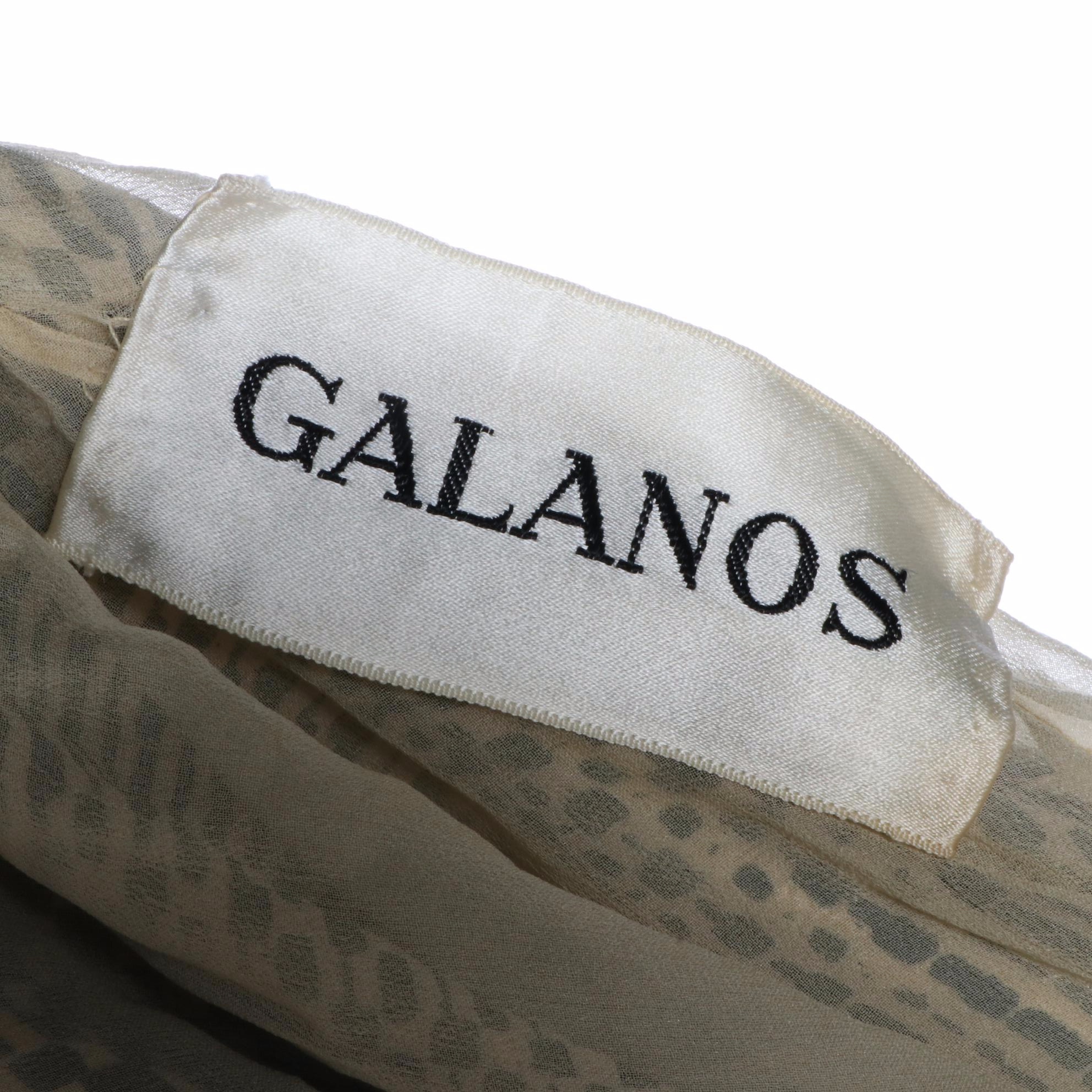 Pauline Trigère Two-Piece Print Dress and Galanos Print A-Line Dress, Vintage