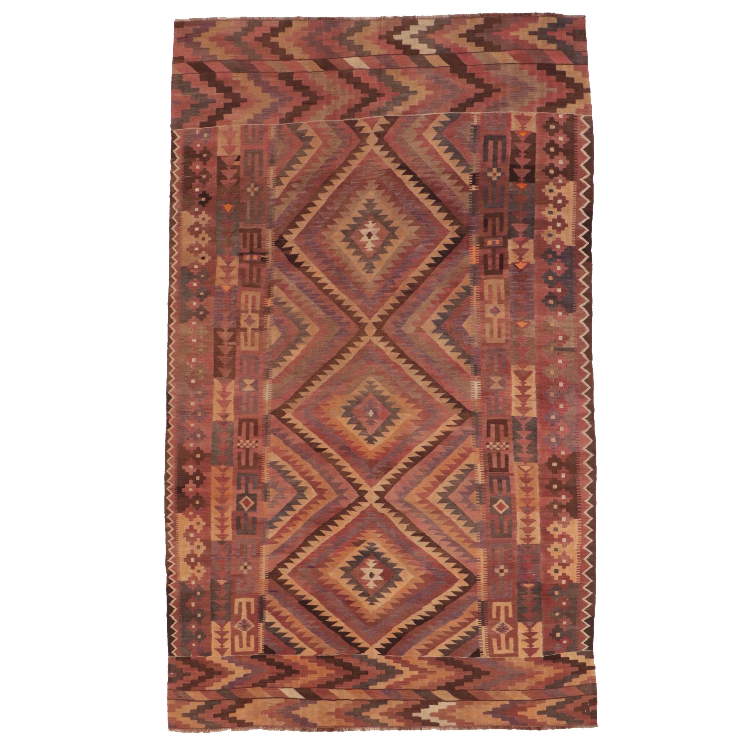 7'8 x 13'2 Handwoven Pakistani Kilim Area Rug