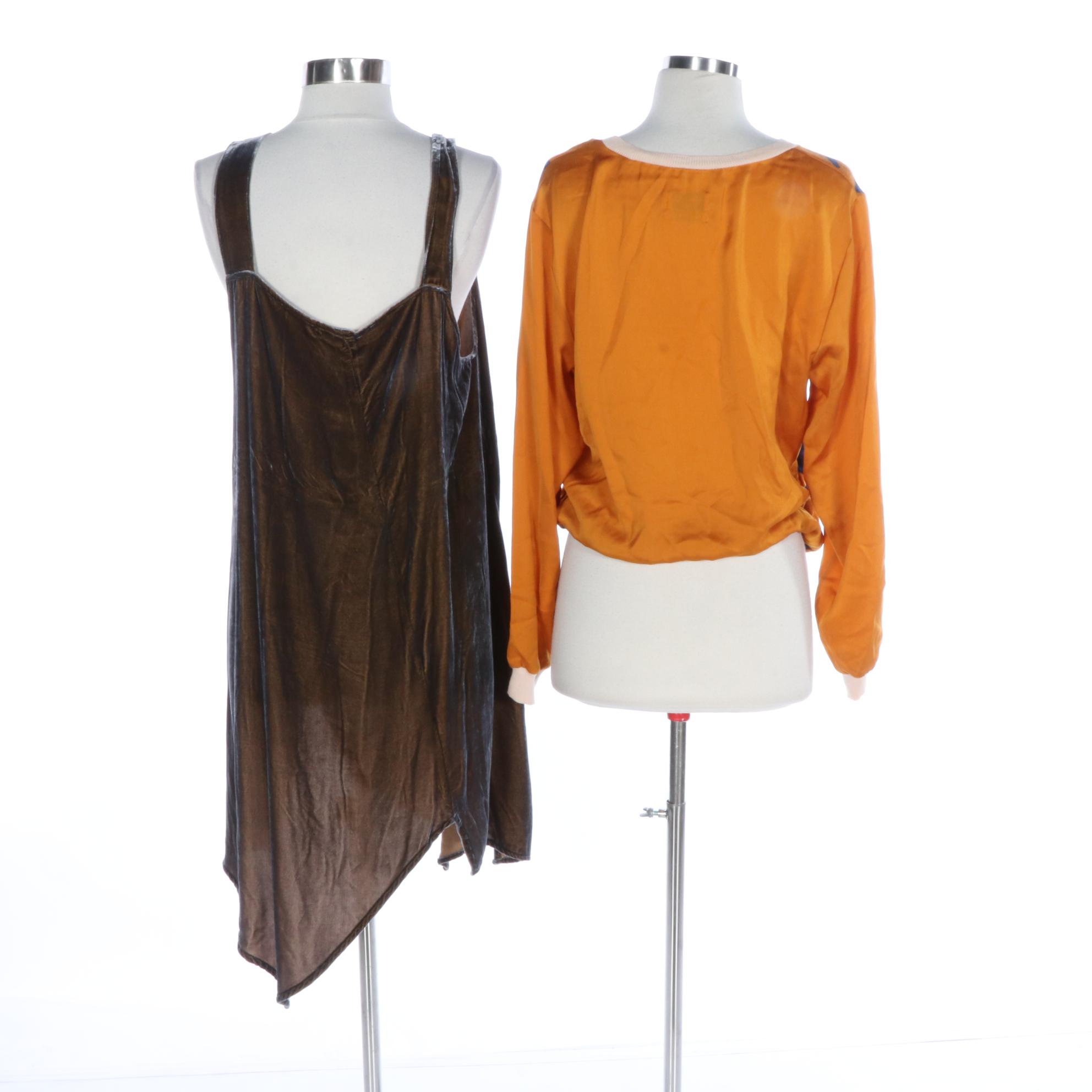 3.1 Phillip Lim for Target Print Crew Neck Top and Krista Larson Velvet Dress