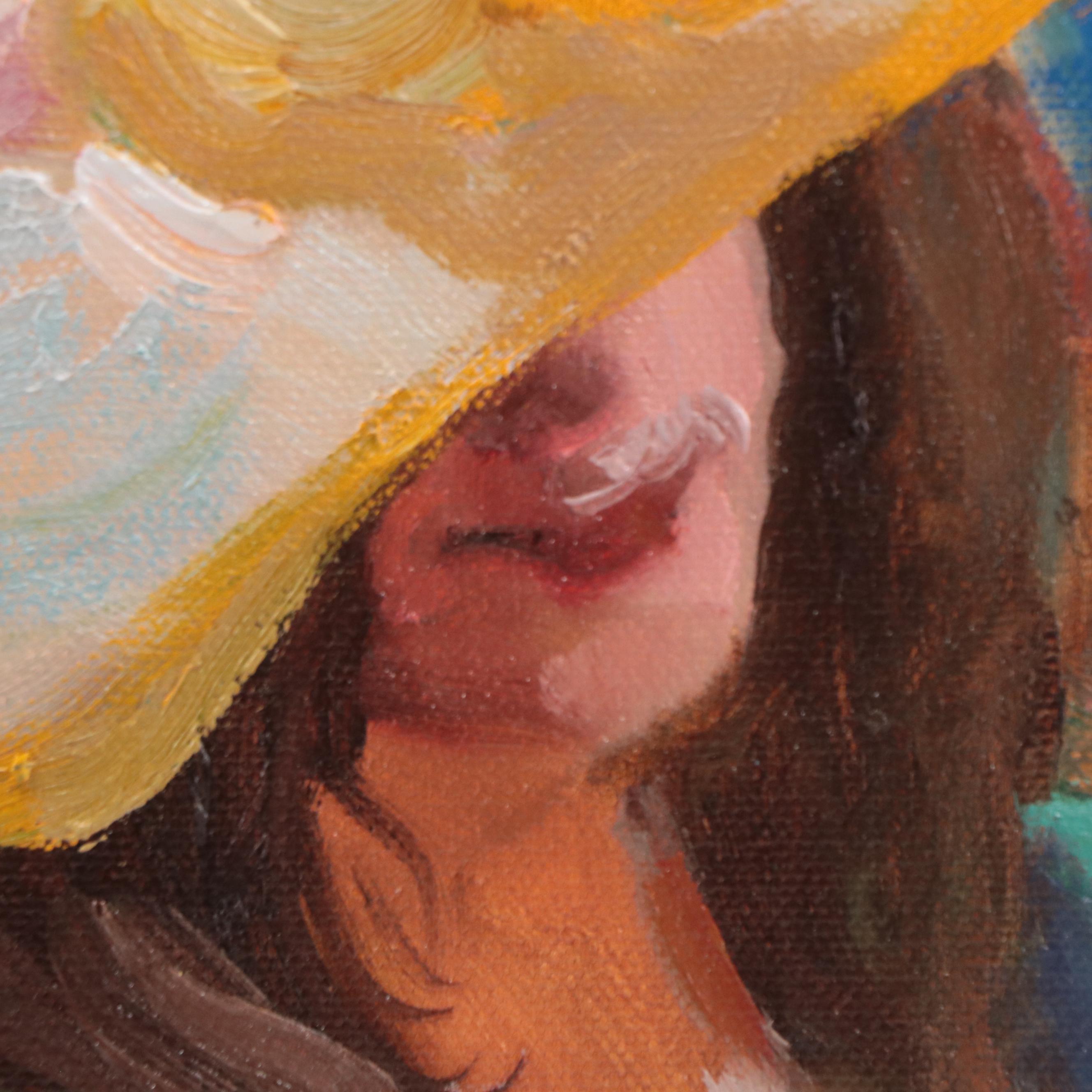 Sally Rosenbaum Oil Painting of Figure Reading, 21st Century