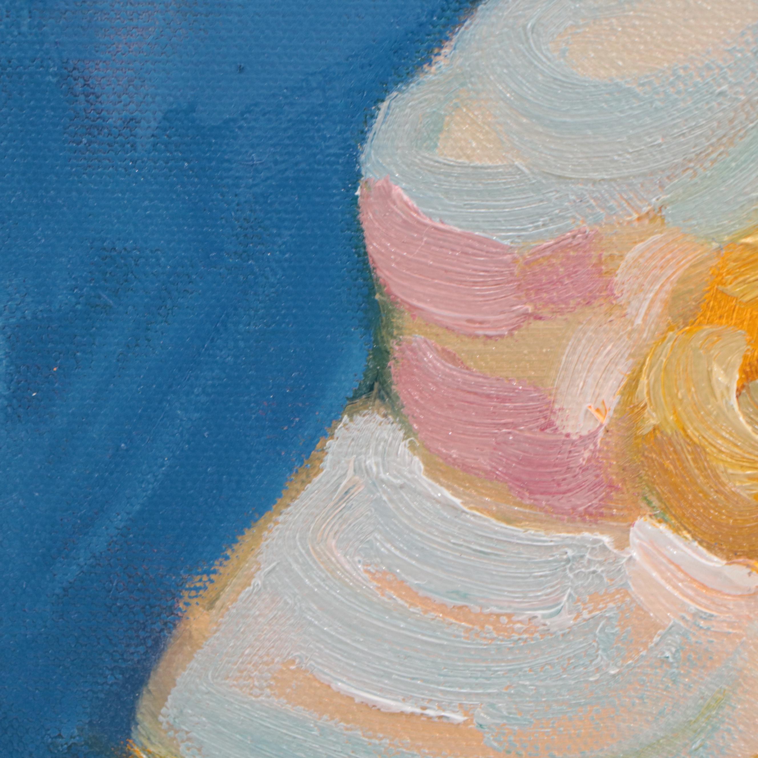 Sally Rosenbaum Oil Painting of Figure Reading, 21st Century