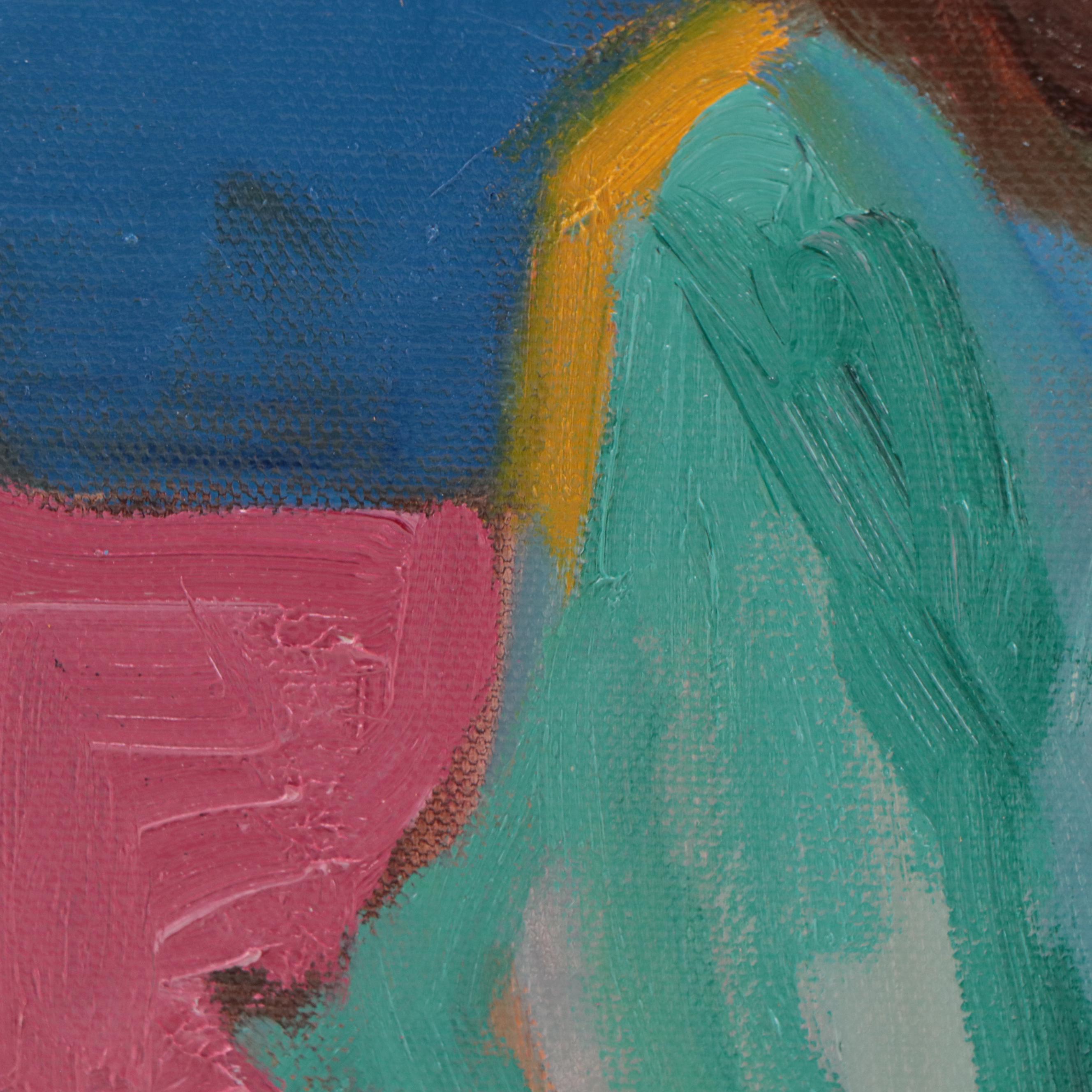 Sally Rosenbaum Oil Painting of Figure Reading, 21st Century