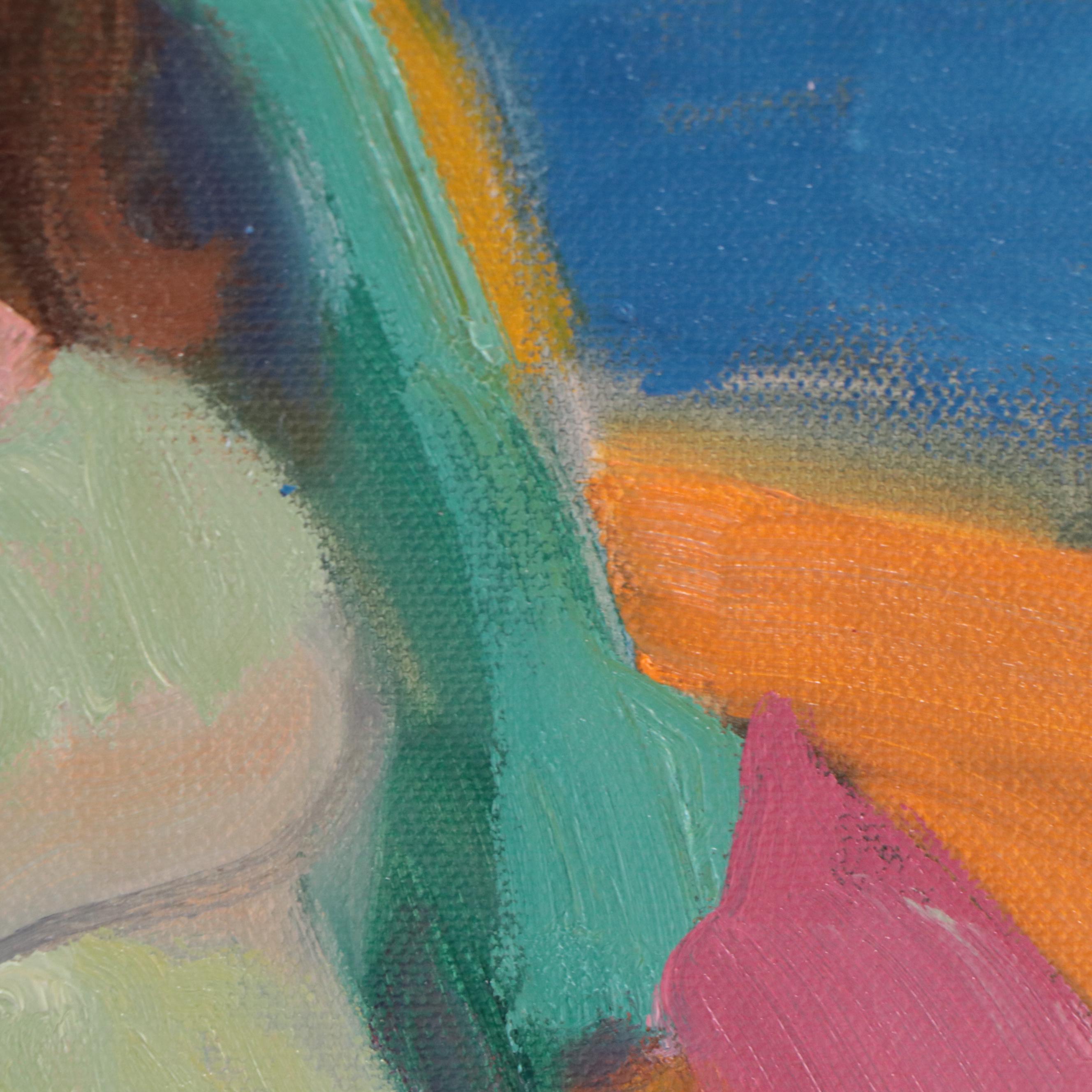 Sally Rosenbaum Oil Painting of Figure Reading, 21st Century