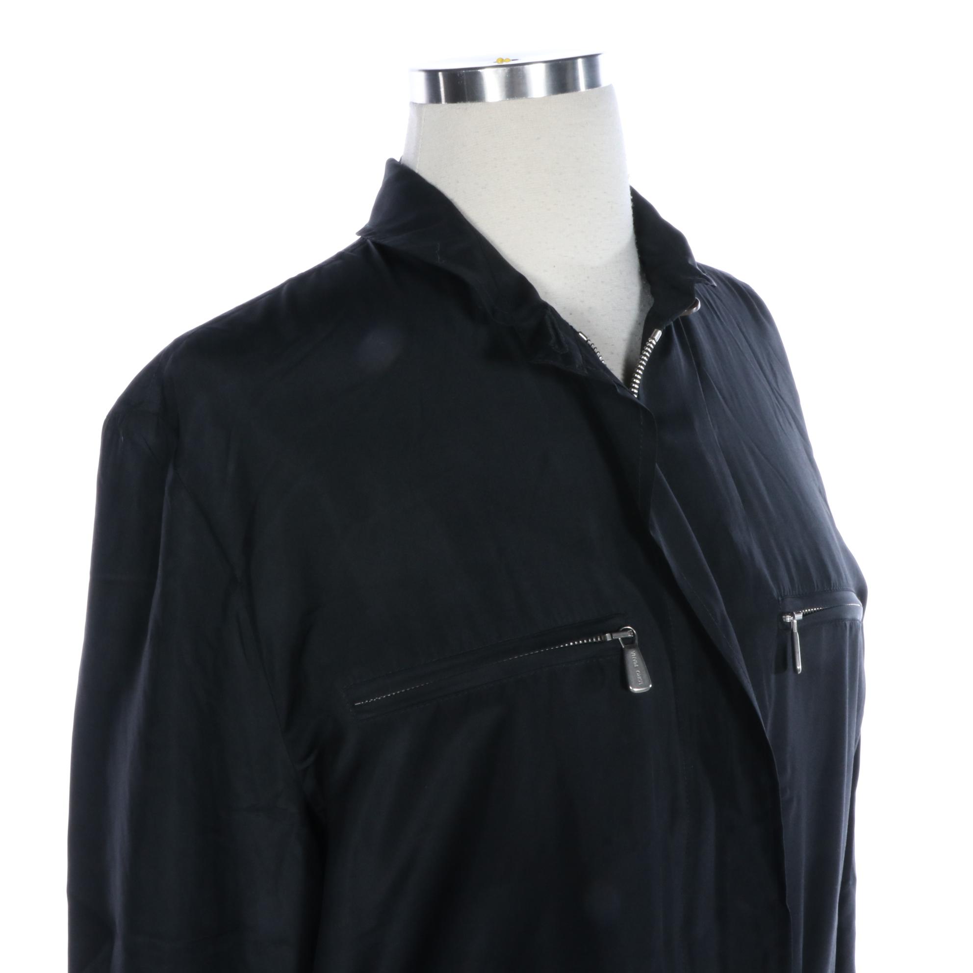 Loro Piana Silk Zipper-Front Lightweight Jacket