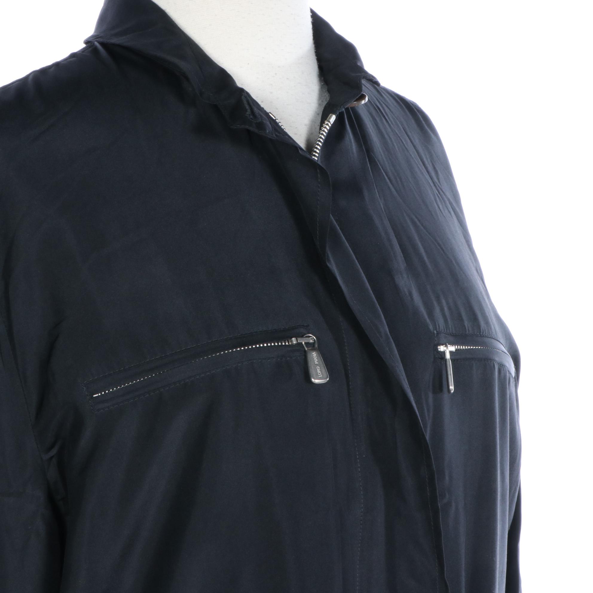 Loro Piana Silk Zipper-Front Lightweight Jacket