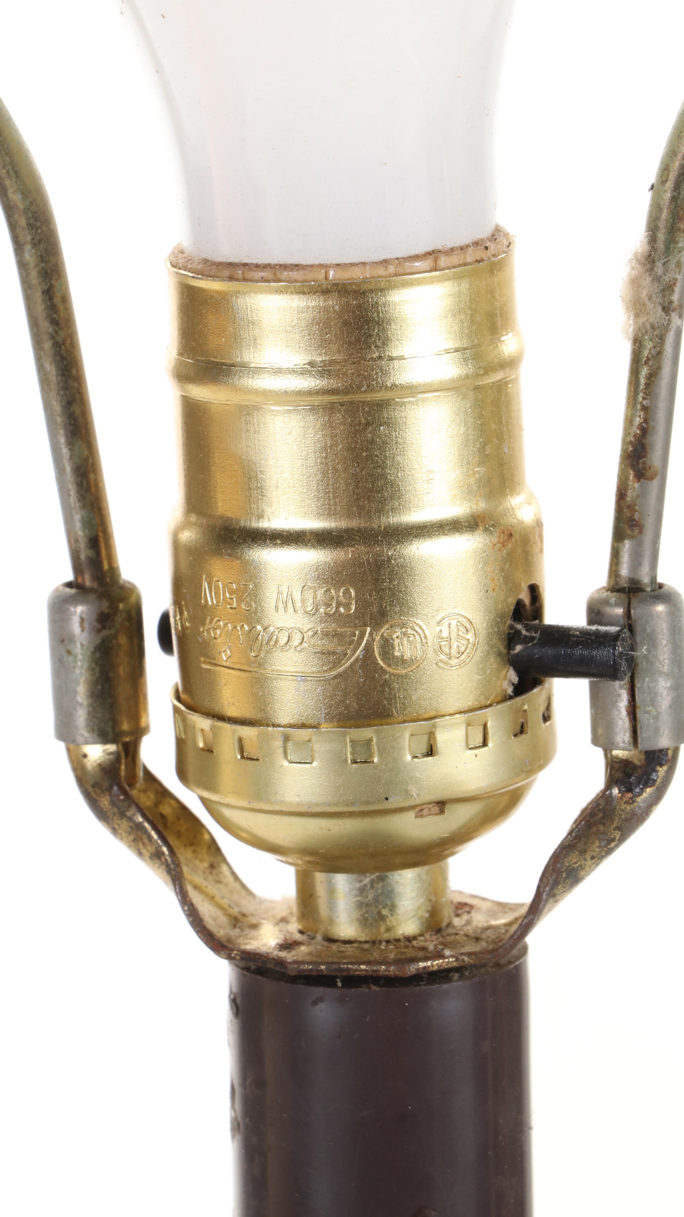 Mid Century Modern Brown Ceramic Drip Glaze Lamp