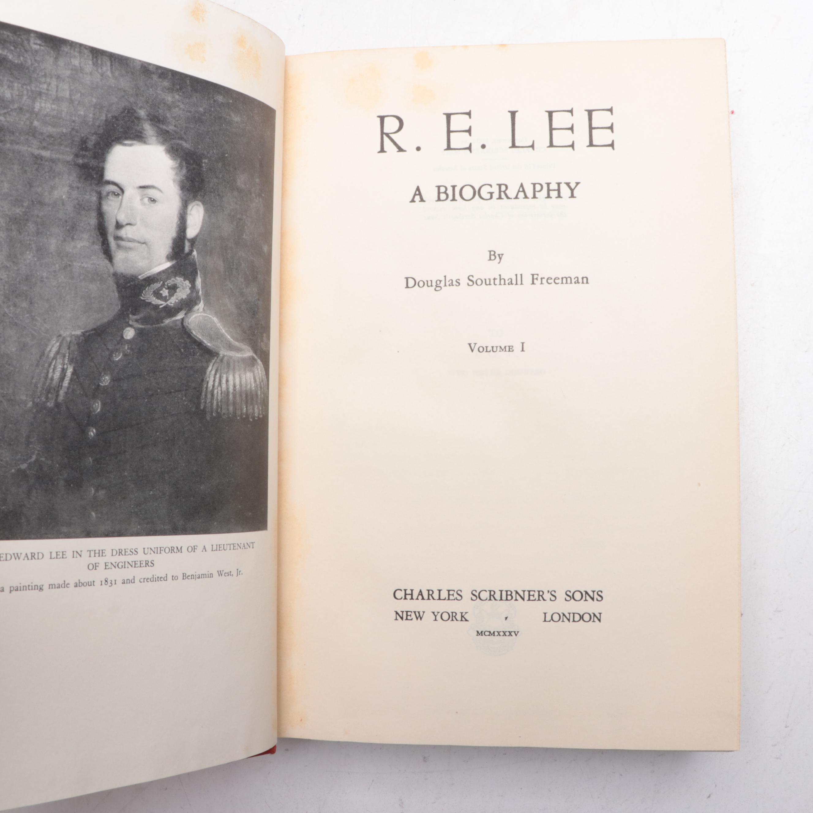 Early Printing "R. E. Lee" Four-Volume Set by Douglas Southall Freeman, 1935–36