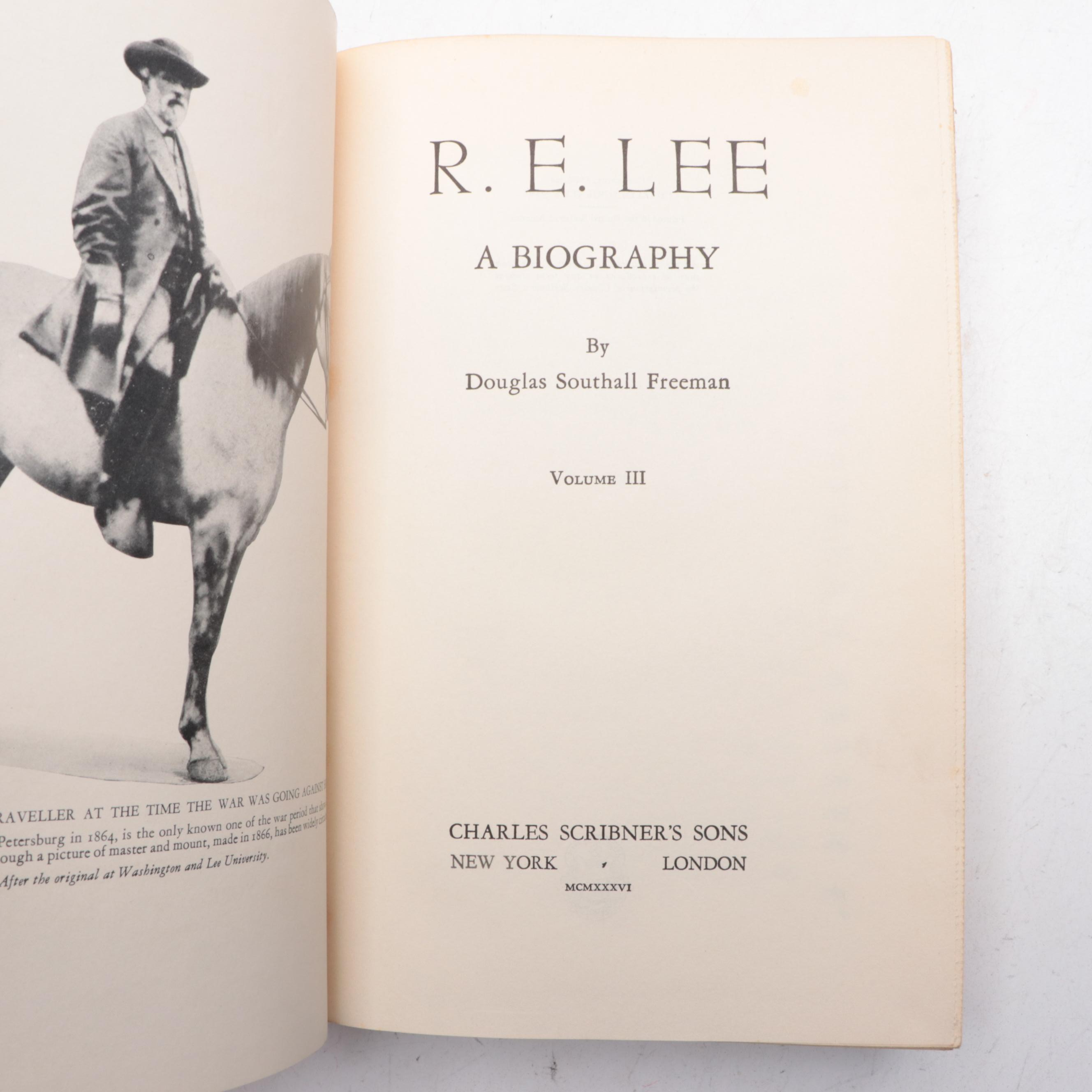Early Printing "R. E. Lee" Four-Volume Set by Douglas Southall Freeman, 1935–36