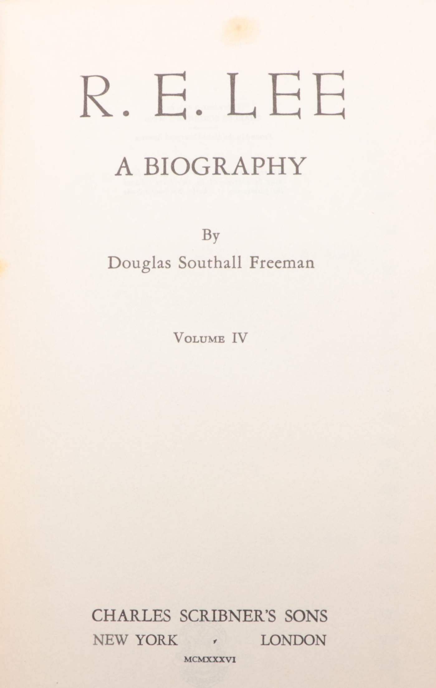 Early Printing "R. E. Lee" Four-Volume Set by Douglas Southall Freeman, 1935–36