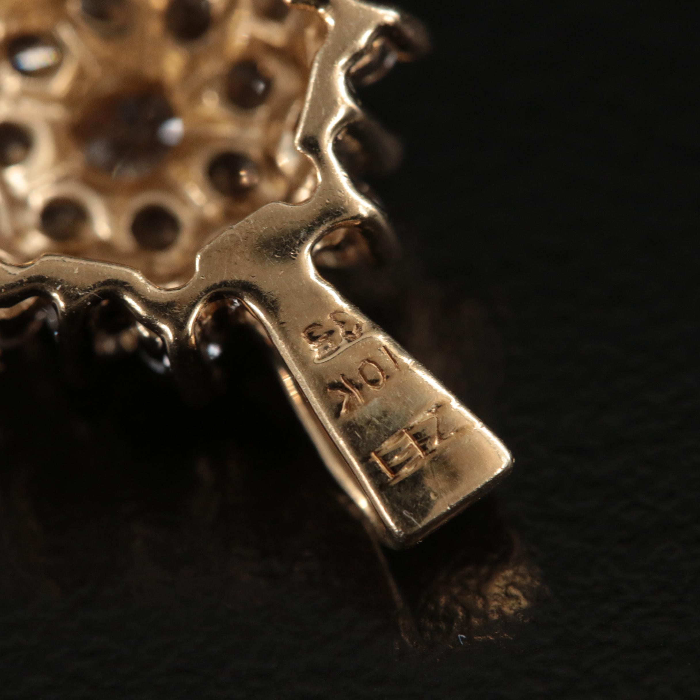 10K 0.95 CTW Diamond Cluster Pendant