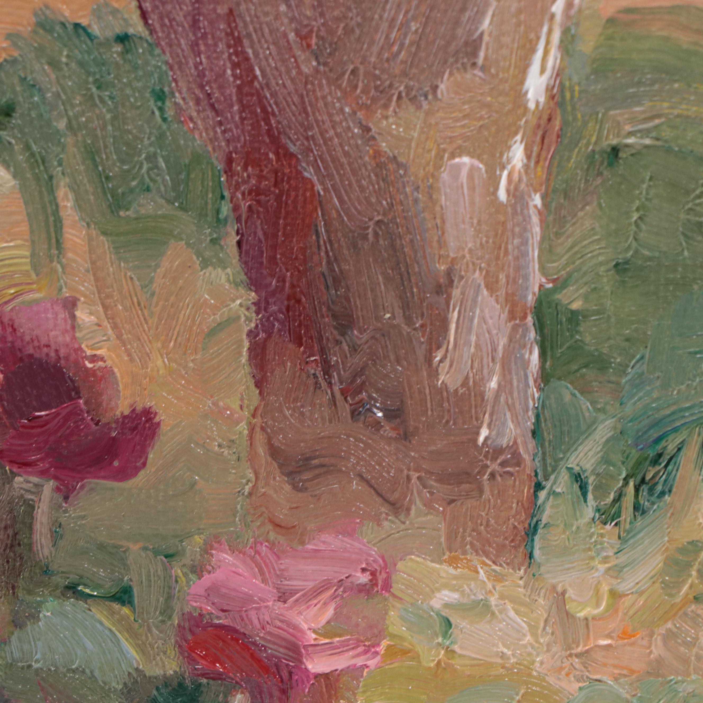 Sally Rosenbaum Floral Still Life Oil Painting, 21st Century