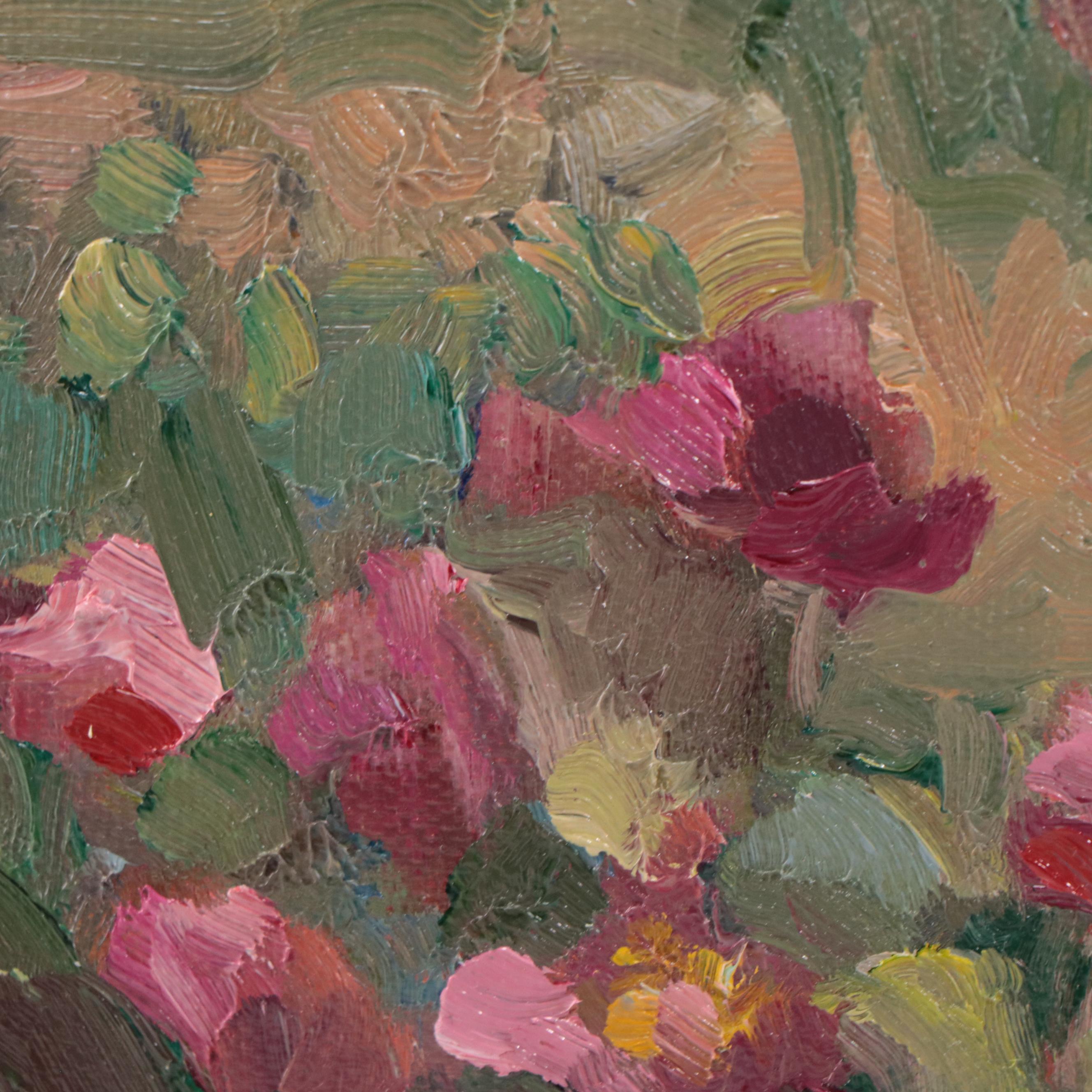 Sally Rosenbaum Floral Still Life Oil Painting, 21st Century