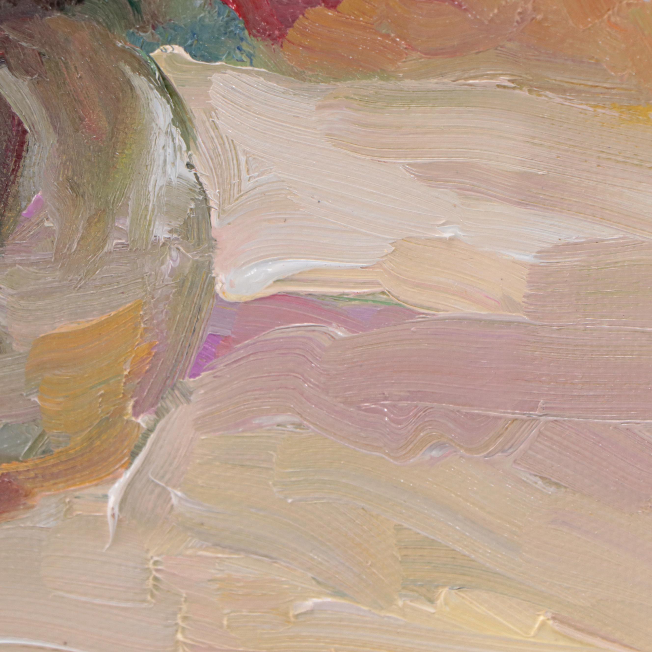 Sally Rosenbaum Floral Still Life Oil Painting, 21st Century