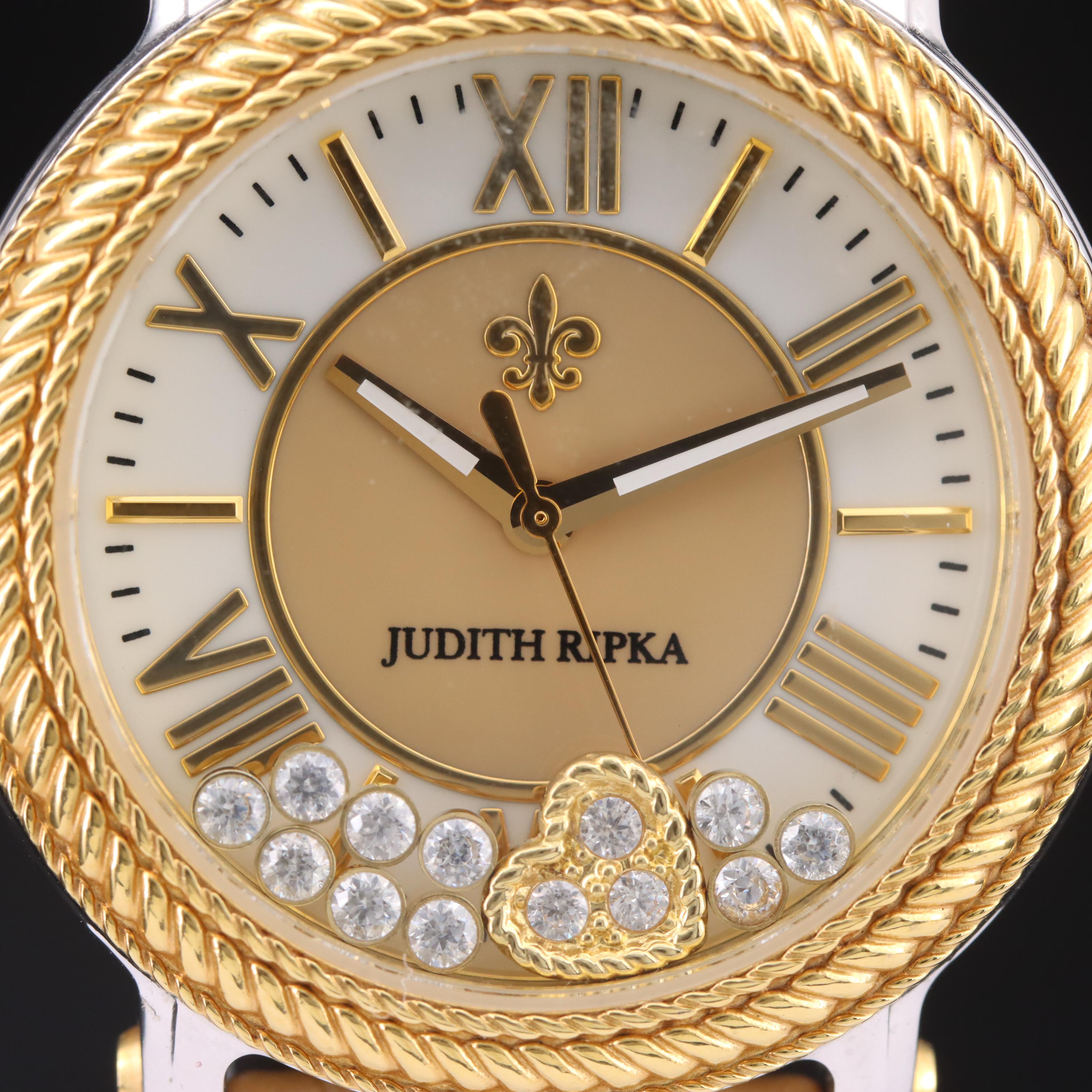 Judith Ripka Two-Tone Floating Glass Crystal Accent Watch