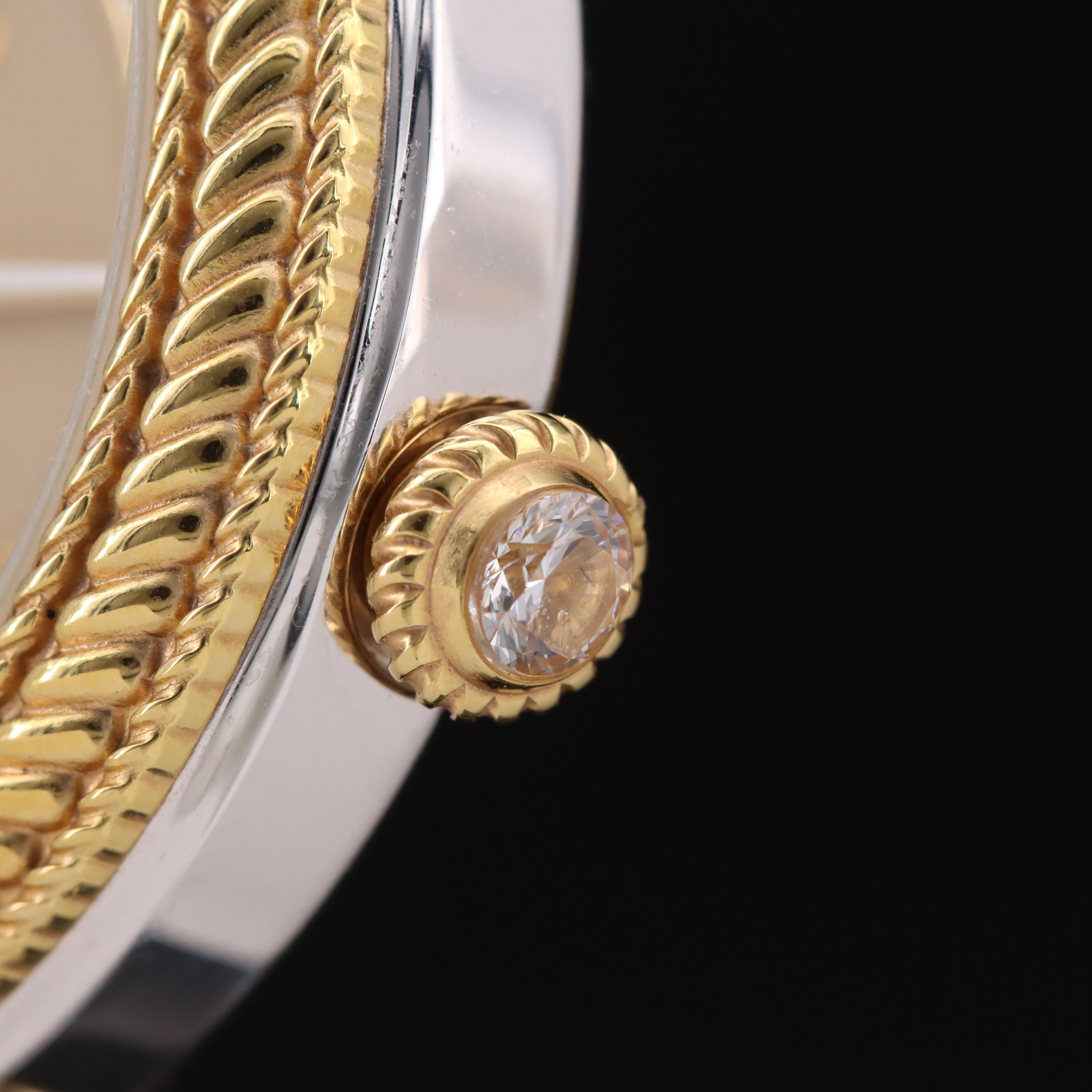 Judith Ripka Two-Tone Floating Glass Crystal Accent Watch