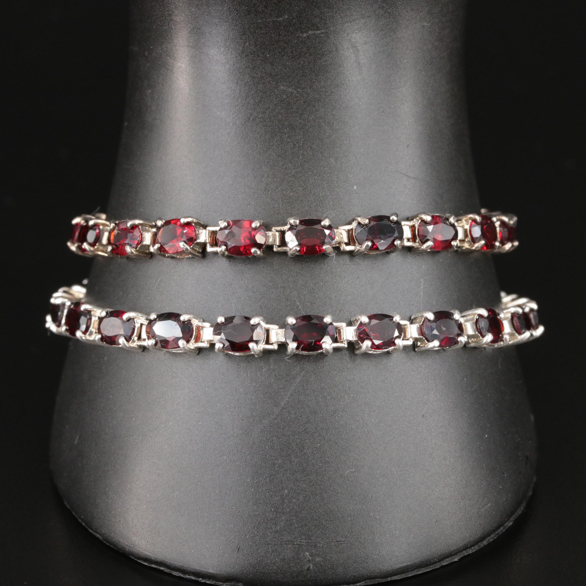 Sterling Garnet Bracelets
