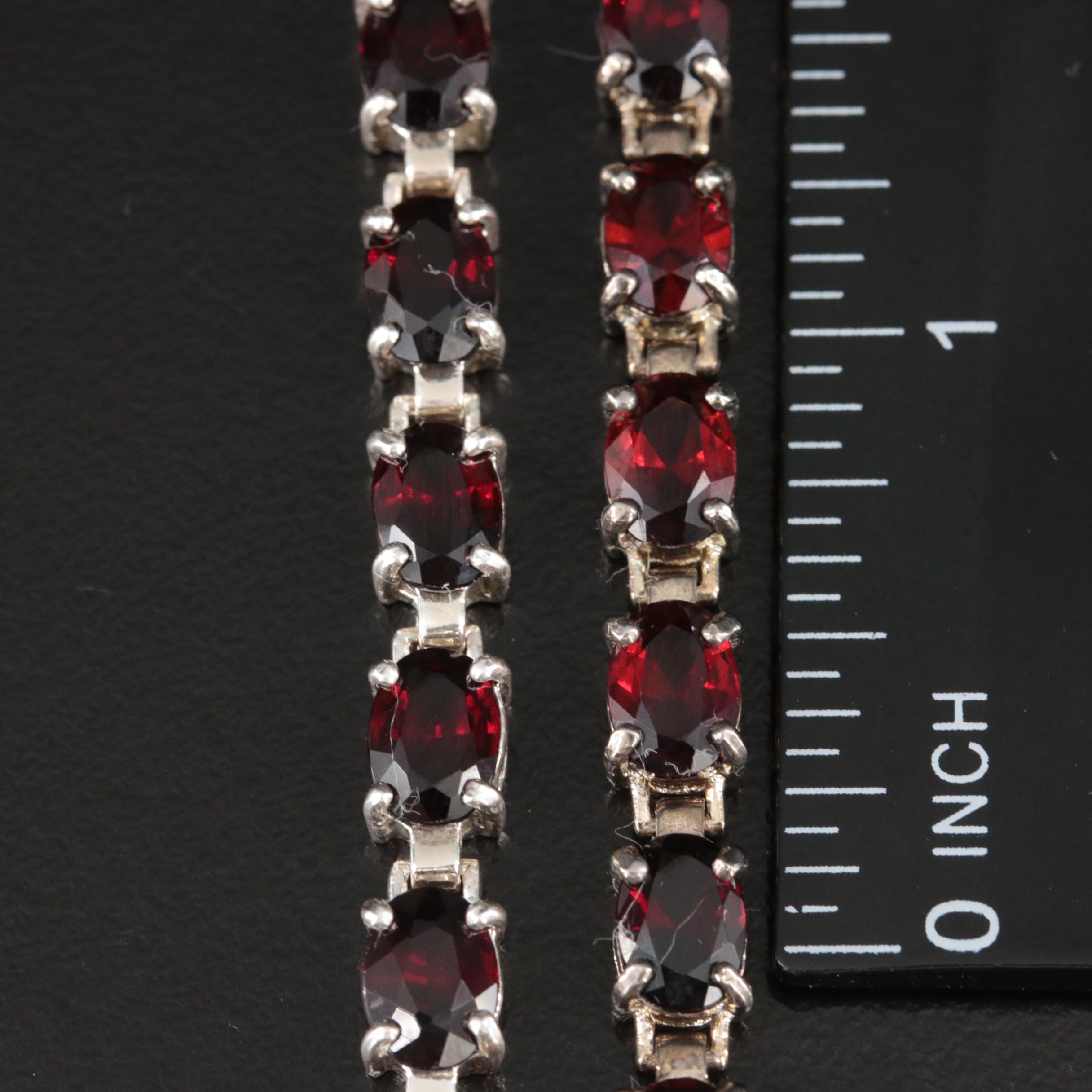 Sterling Garnet Bracelets