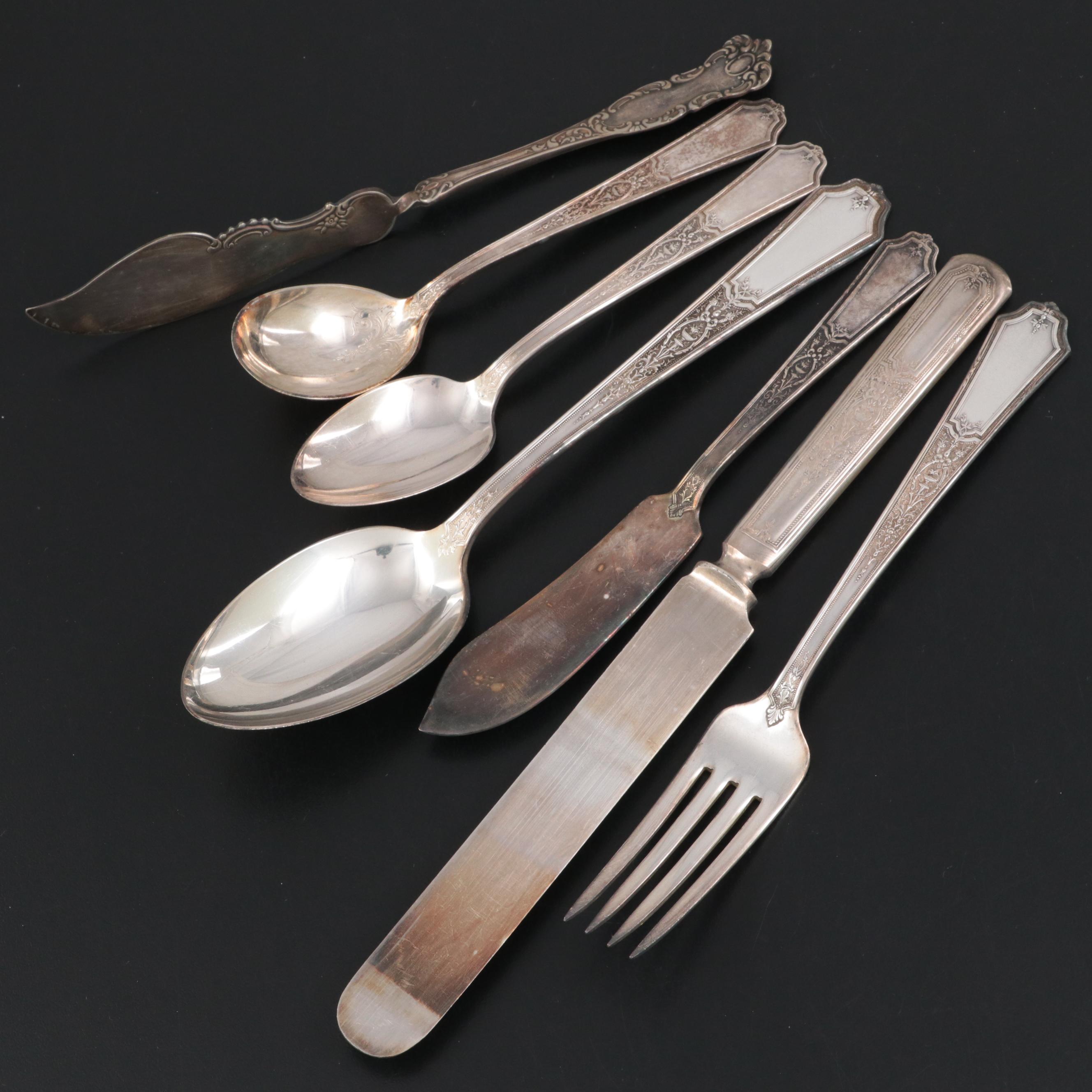 Rogers Bros "Ancestral" and Other Silver Plate Flatware, Early to Mid-20th C.